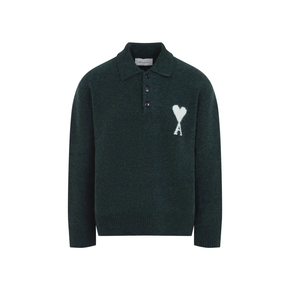 Ami paris Bottle Green Adc Alpaca Polo