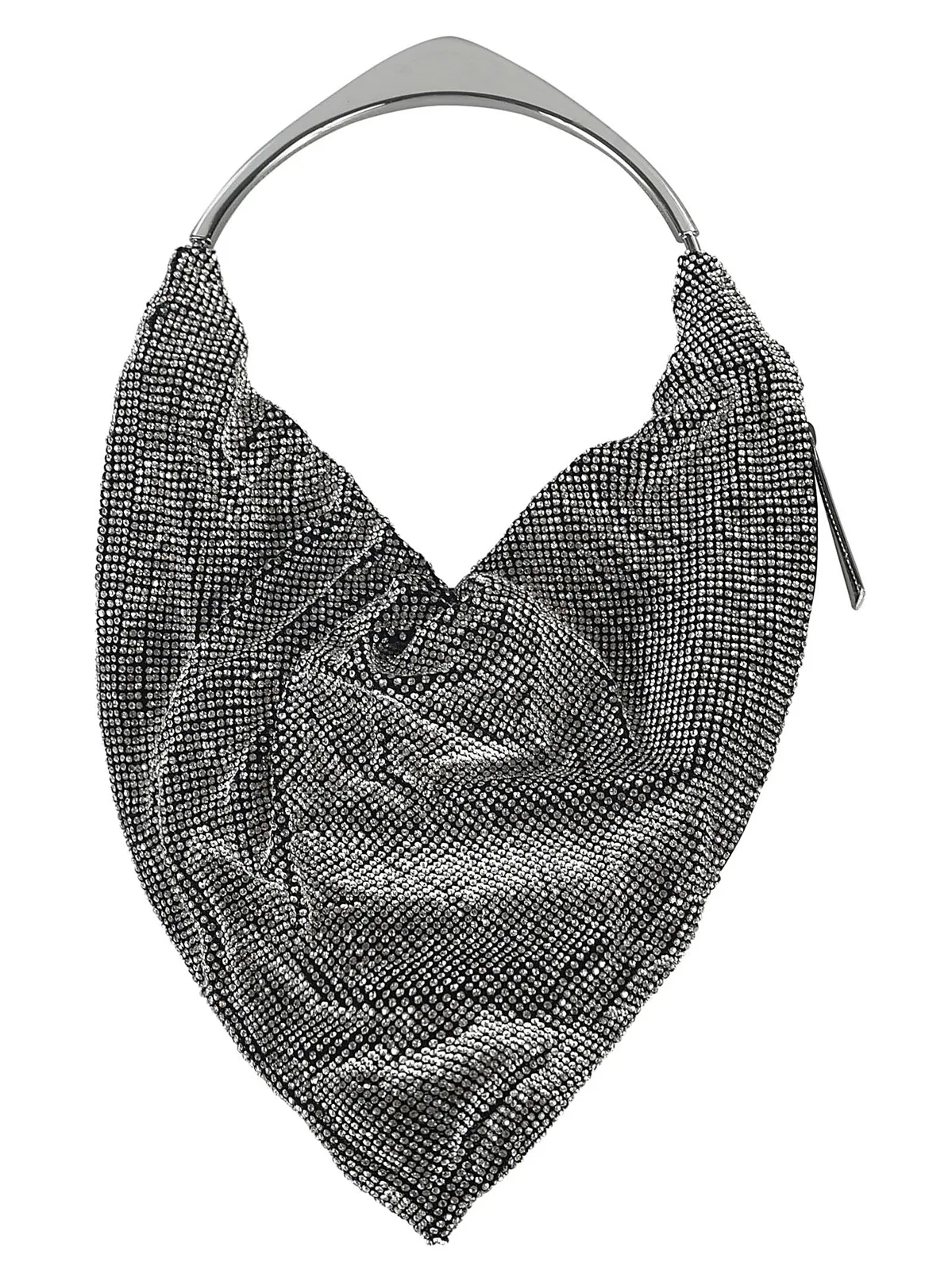 Benedetta Bruzziches Silver Metal Top Handle Gathered Bag