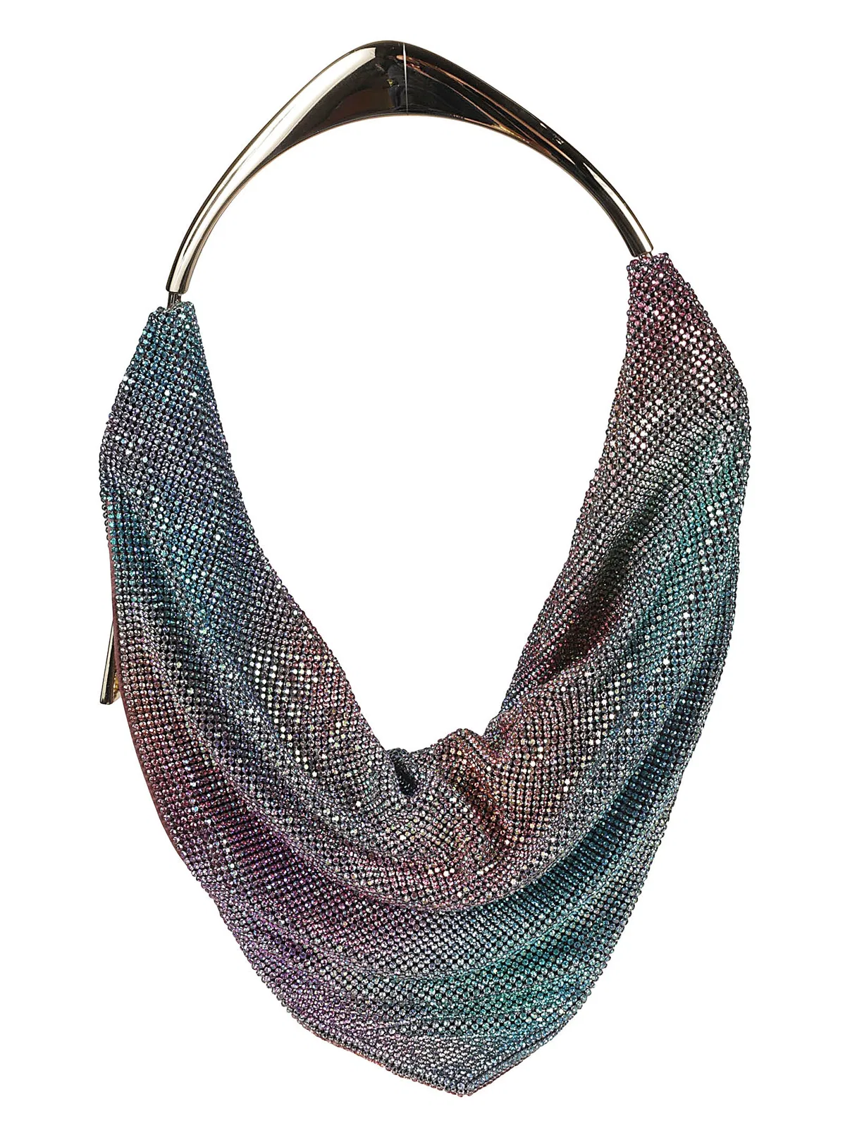 Benedetta Bruzziches Blue Organic Silk Crystal Embellishment 