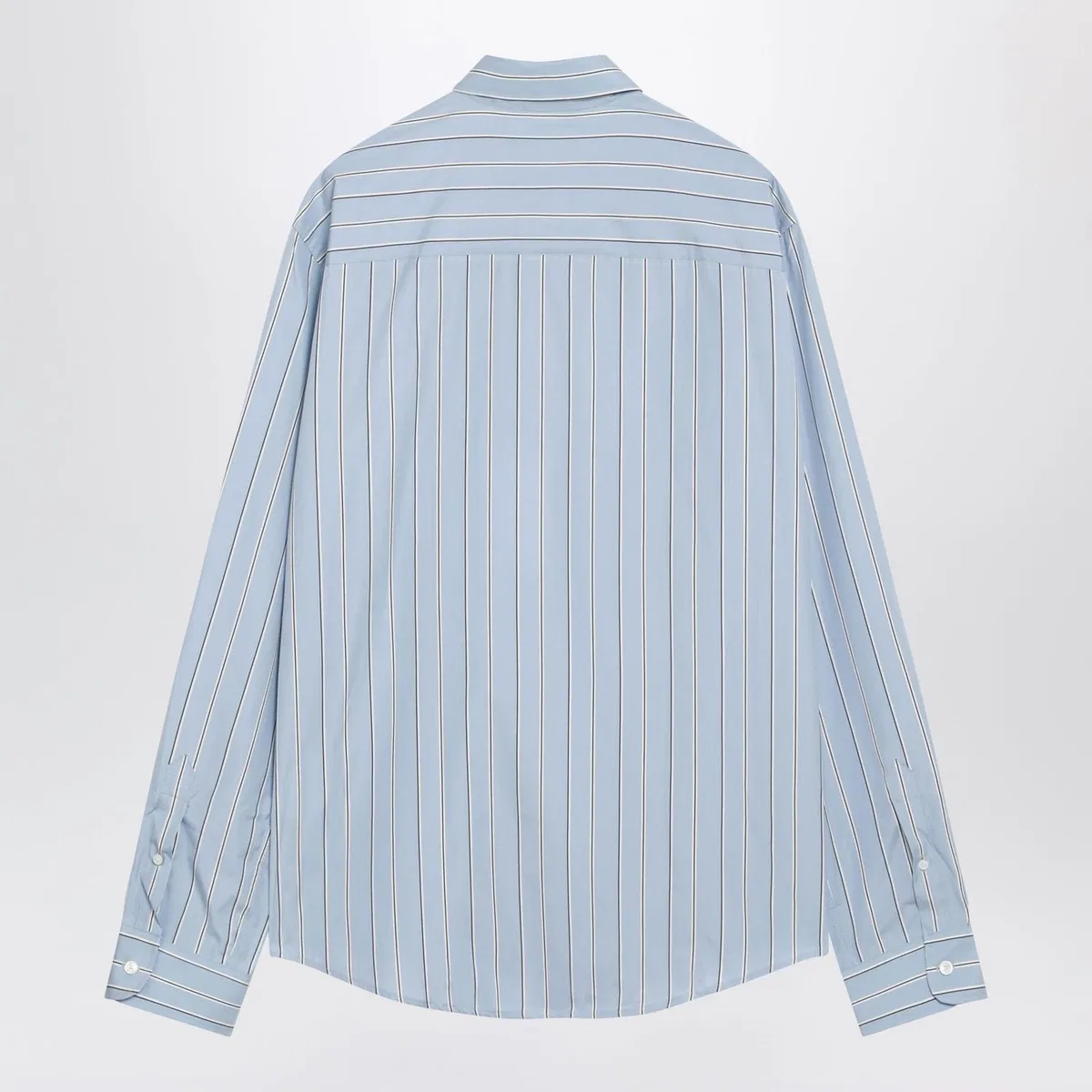 Ami paris Light Blue Striped Ami De Coeur Shirt