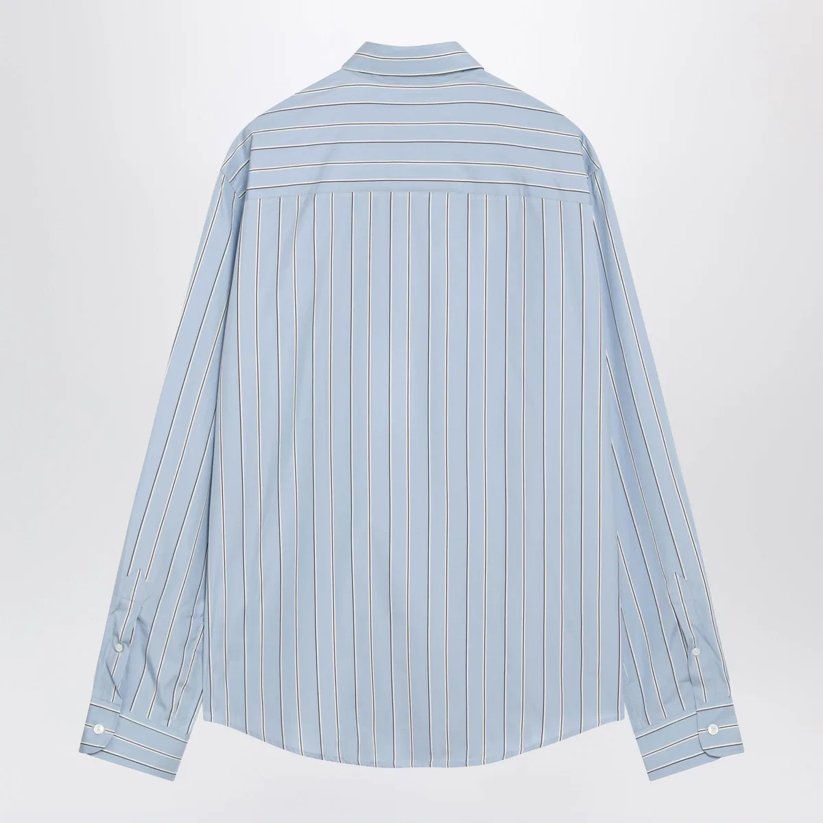 Ami paris Light Blue Striped Ami De Coeur Shirt