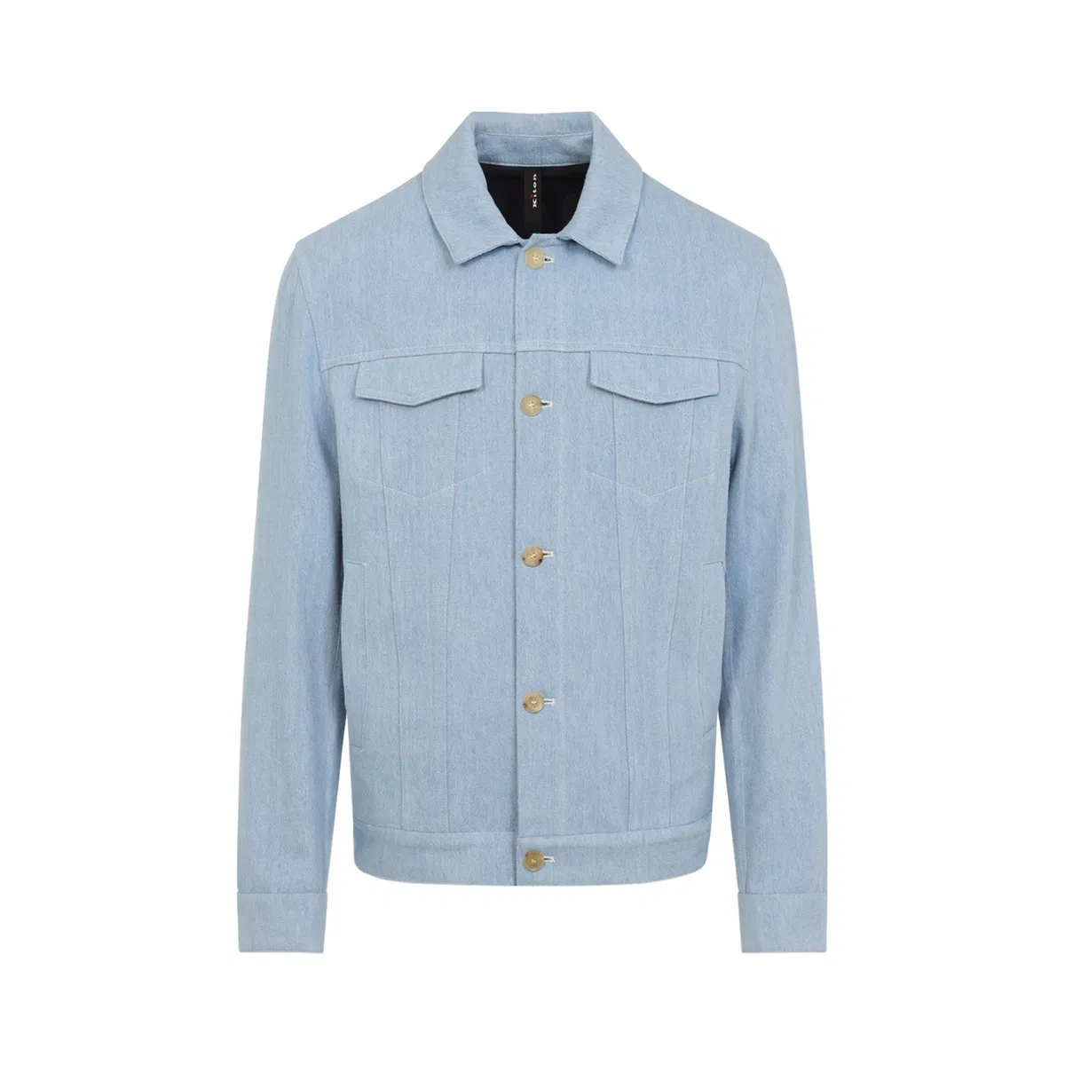 Kiton Light Blue Cotton Jacket