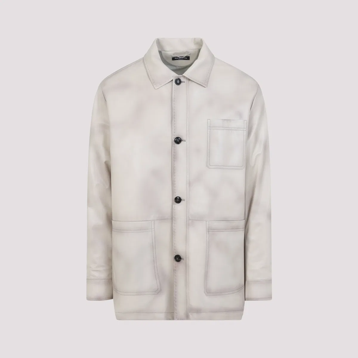 Kiton Beige Lamb Leather Jacket