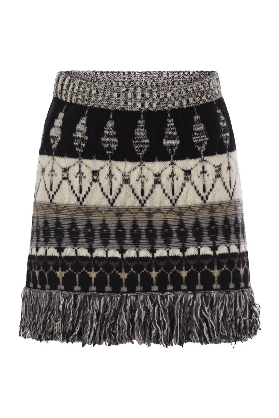 Vanisé Wool And Cashmere Blend Jacquard Skirt