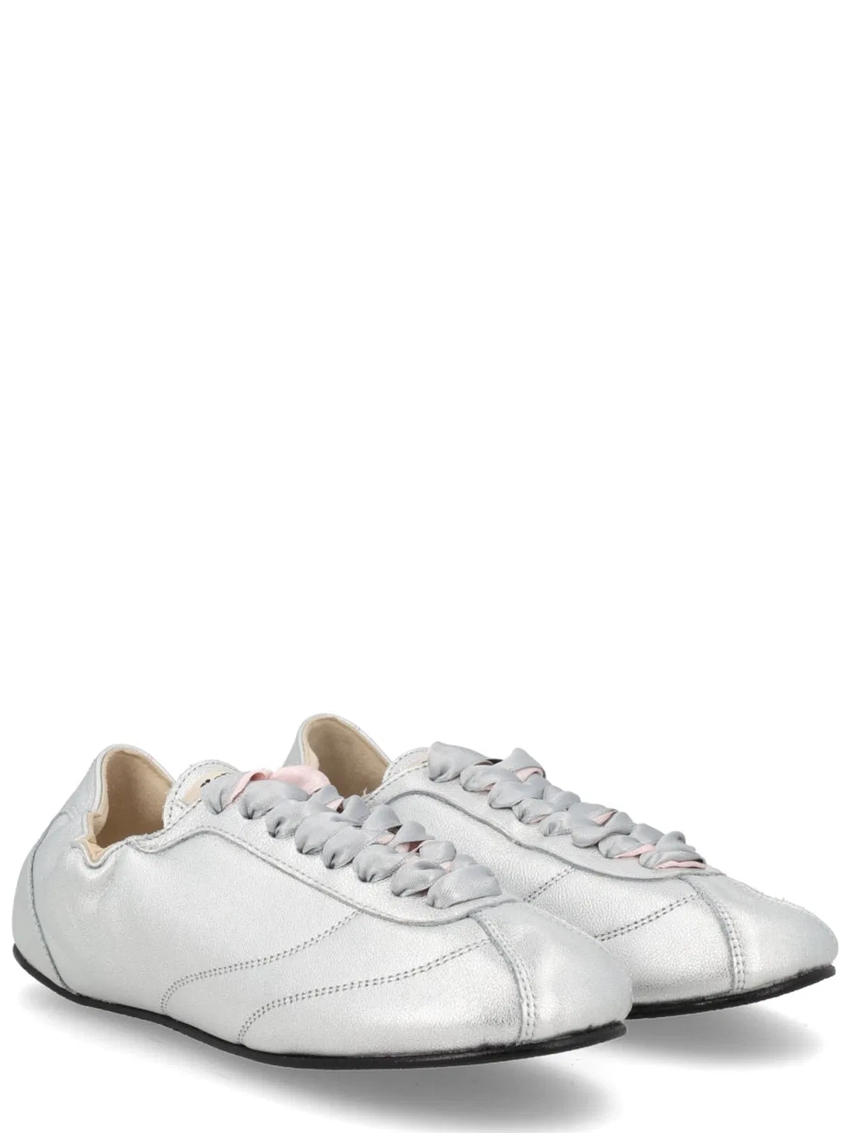 Repetto Silver Calfskin Lambskin Polyurethane Th