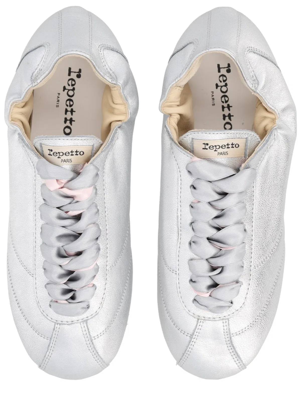 Repetto Silver Calfskin Lambskin Polyurethane Th
