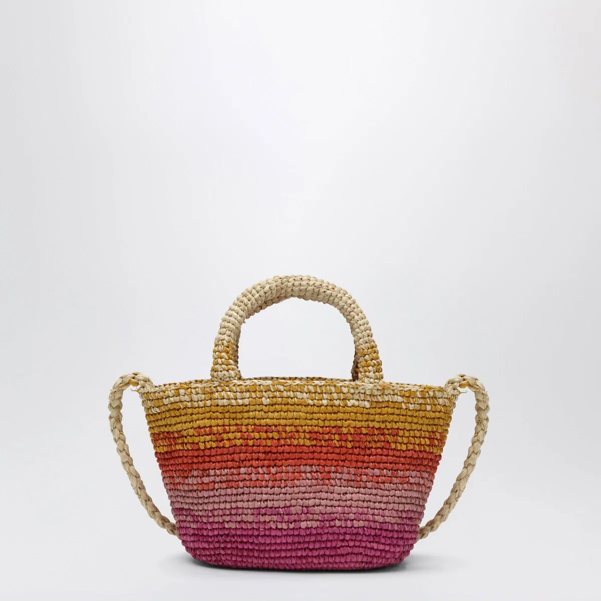 Manebí Mini Sunset Glow Panier Bag In Raffia