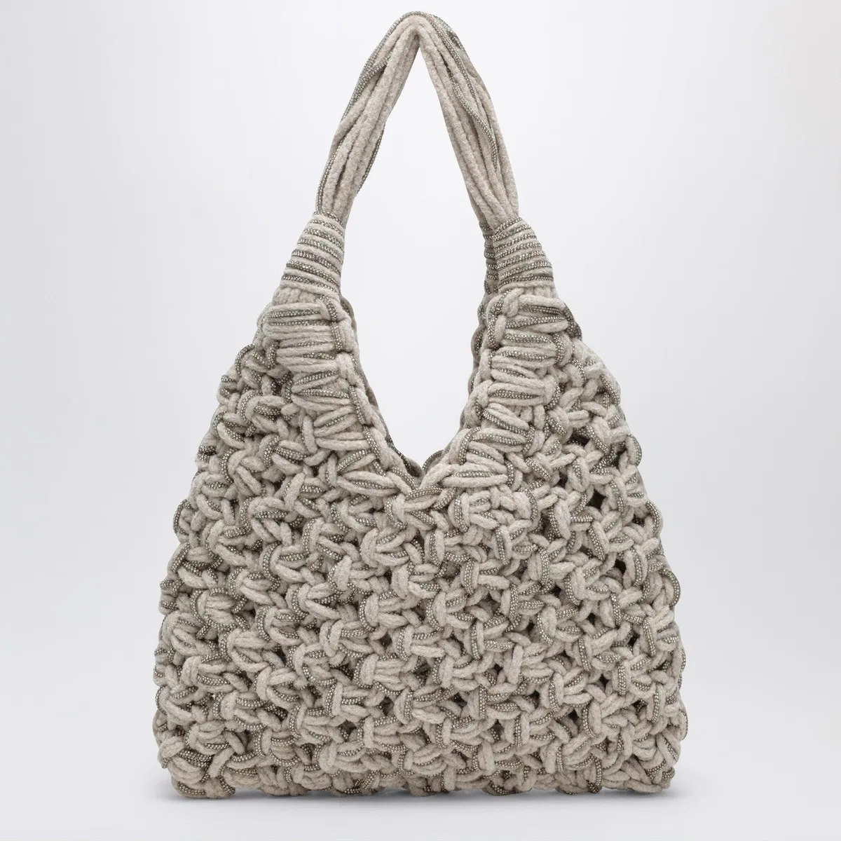 Hibourama Vannifique Crystal Bag In Ivory Velvet