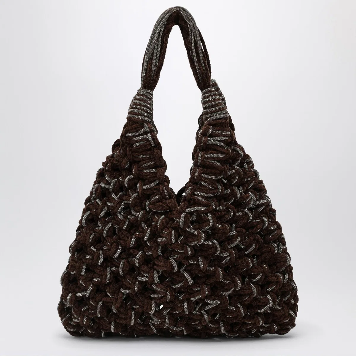 Hibourama Vannifique Crystal Bag In Brown Velvet