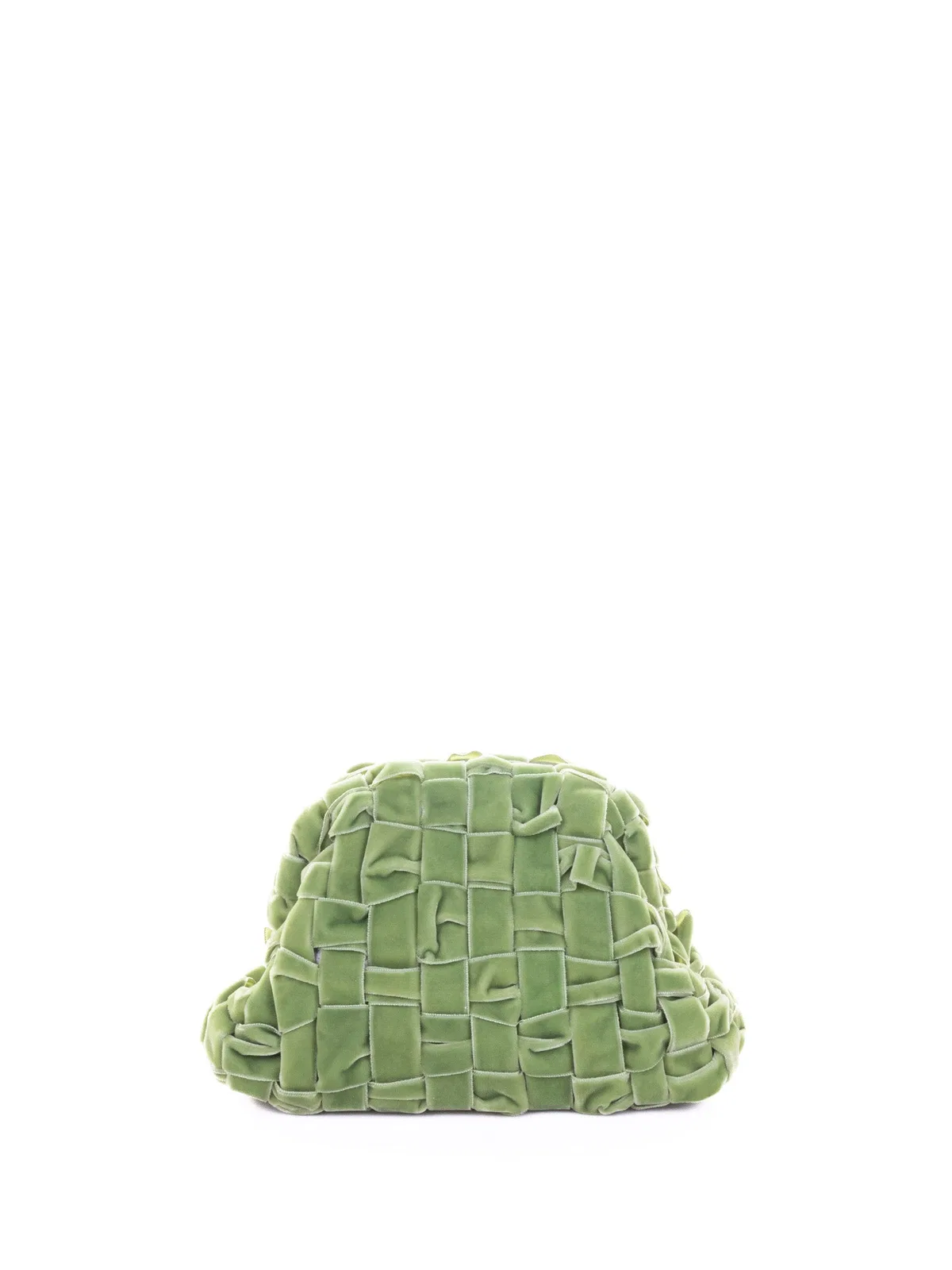 Maria La Rosa Velvet Mini Game Clutch Bag In Green Wov