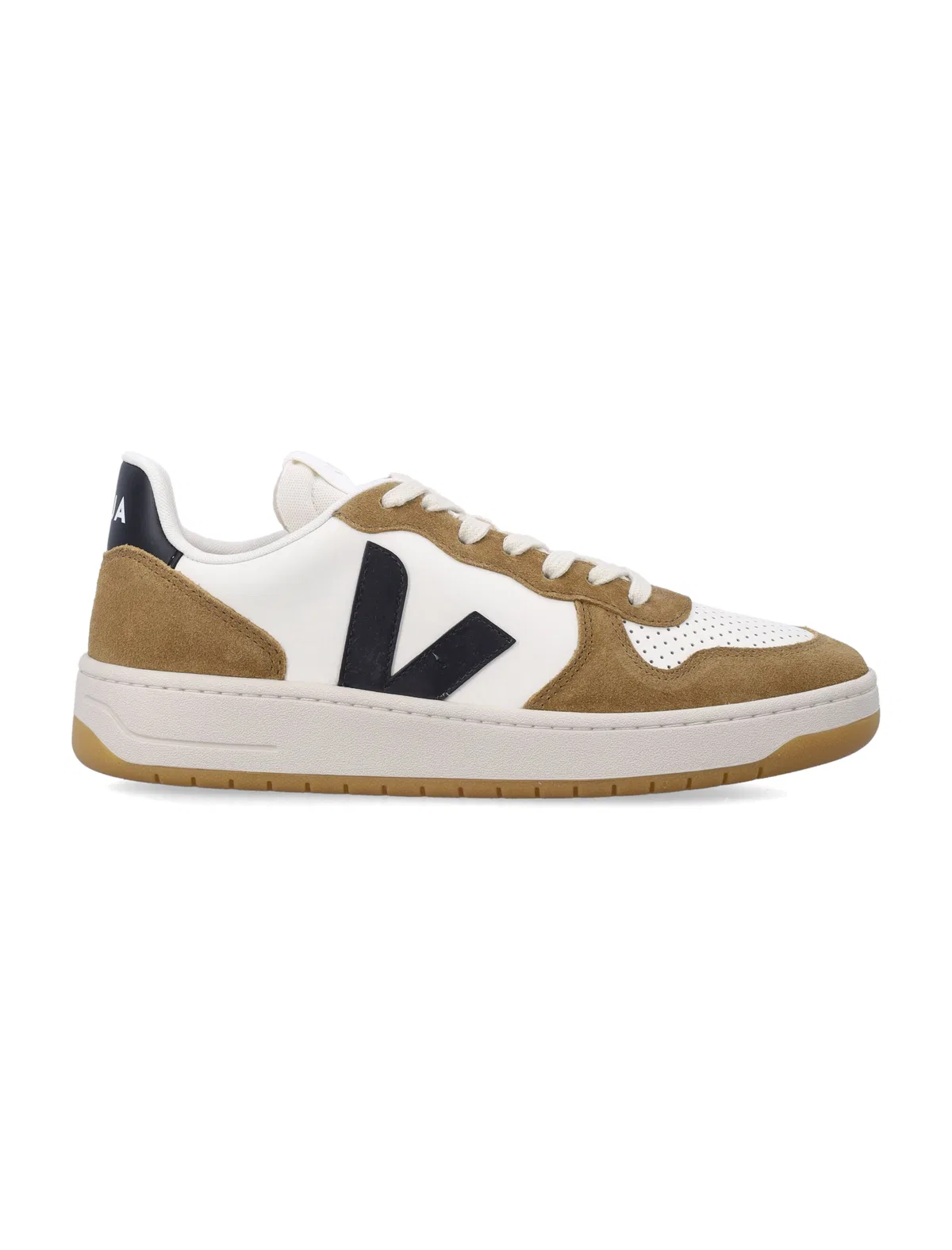 Veja V-10 Leather Pure Black Tent Sneakers