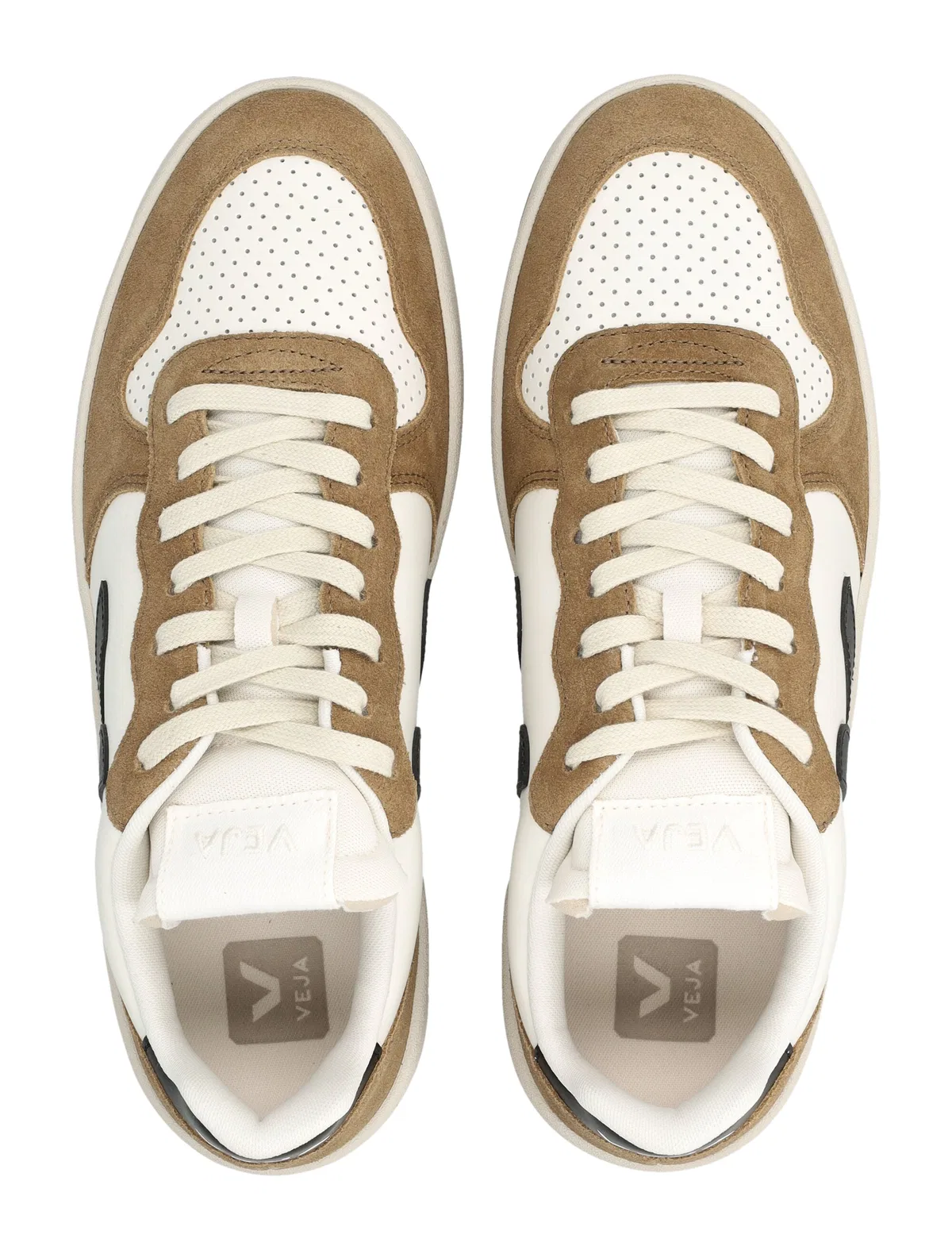 Veja V-10 Leather Pure Black Tent Sneakers