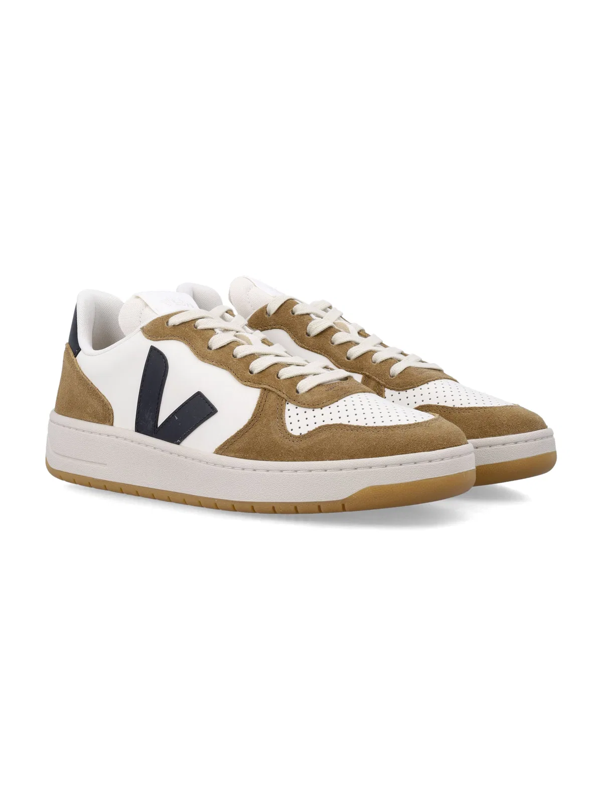 Veja V-10 Leather Pure Black Tent Sneakers