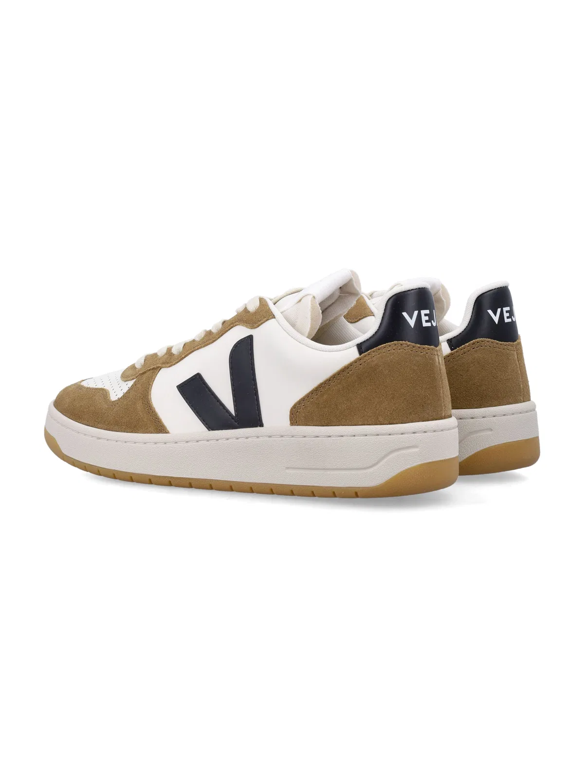 Veja V-10 Leather Pure Black Tent Sneakers