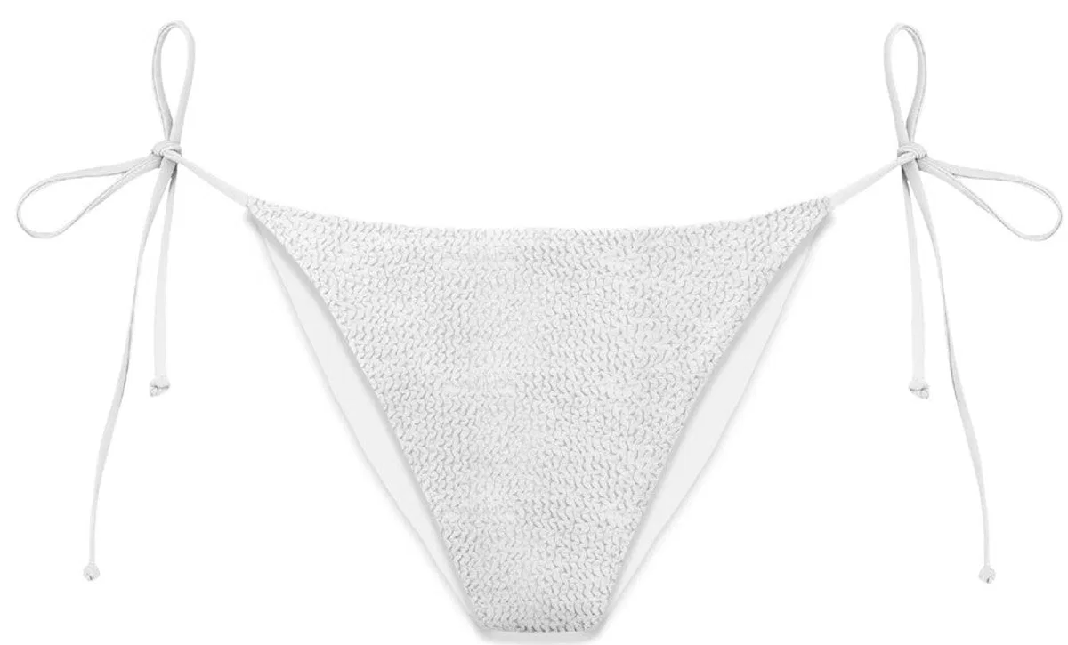 Mc2 Saint Barth White Textured Finish Side-Tie Underwear
