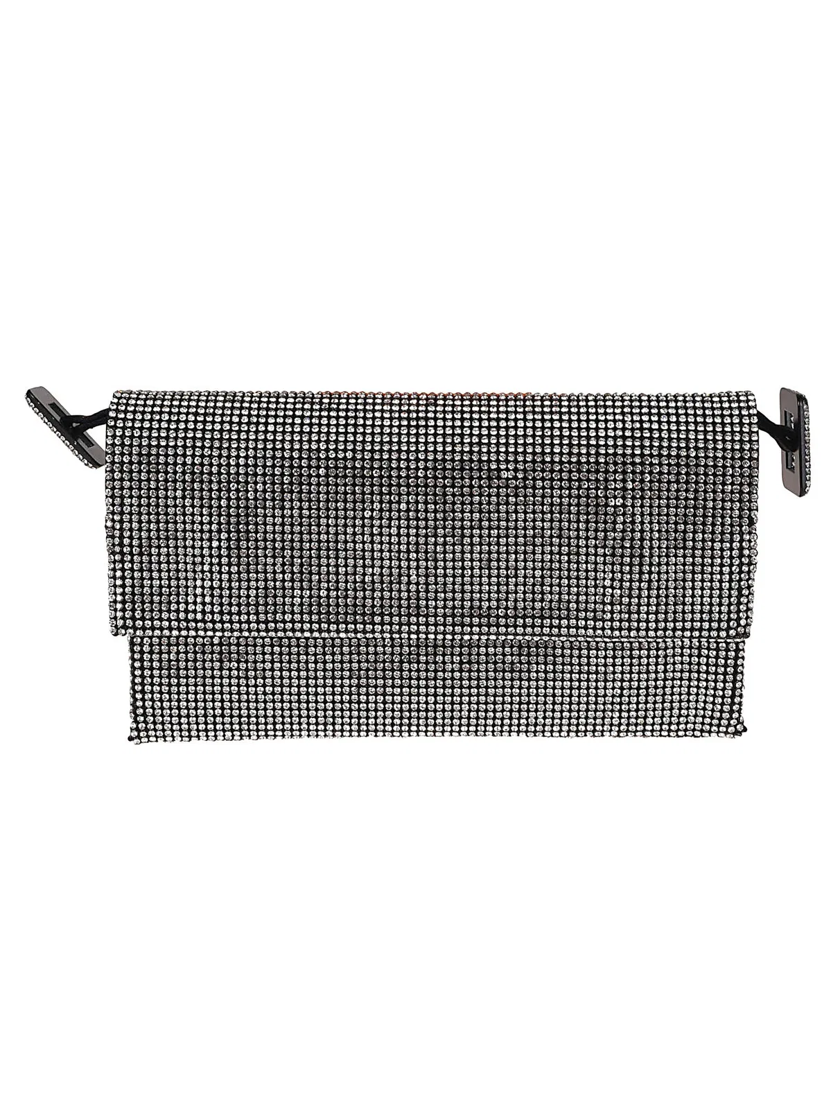 Benedetta Bruzziches Black Crystal Embellishment Foldover Bag