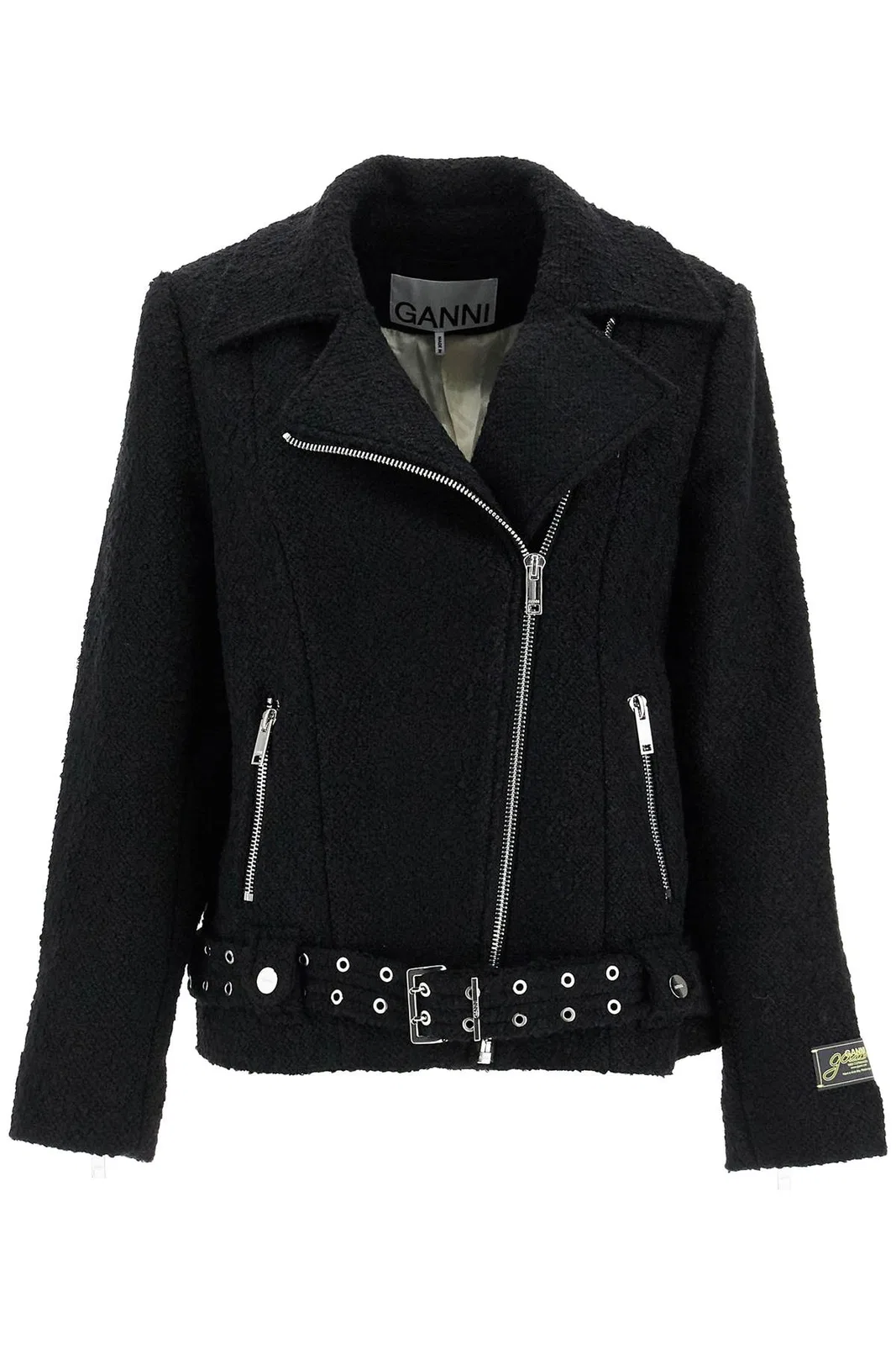 Ganni Boucle Wool Biker Jacket