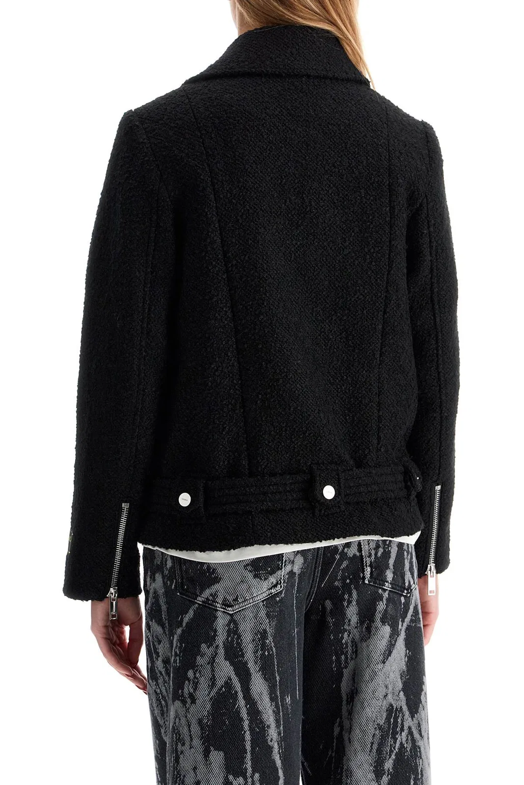 Ganni Boucle Wool Biker Jacket