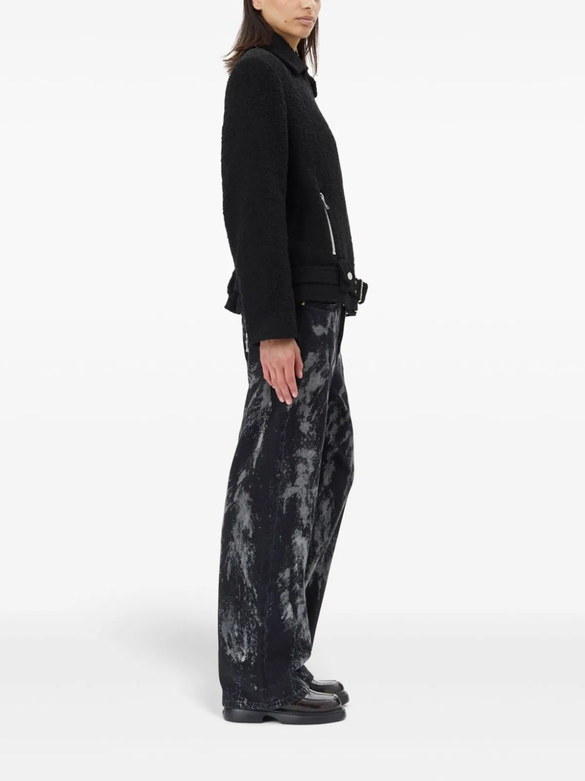 Ganni Boucle Wool Biker Jacket