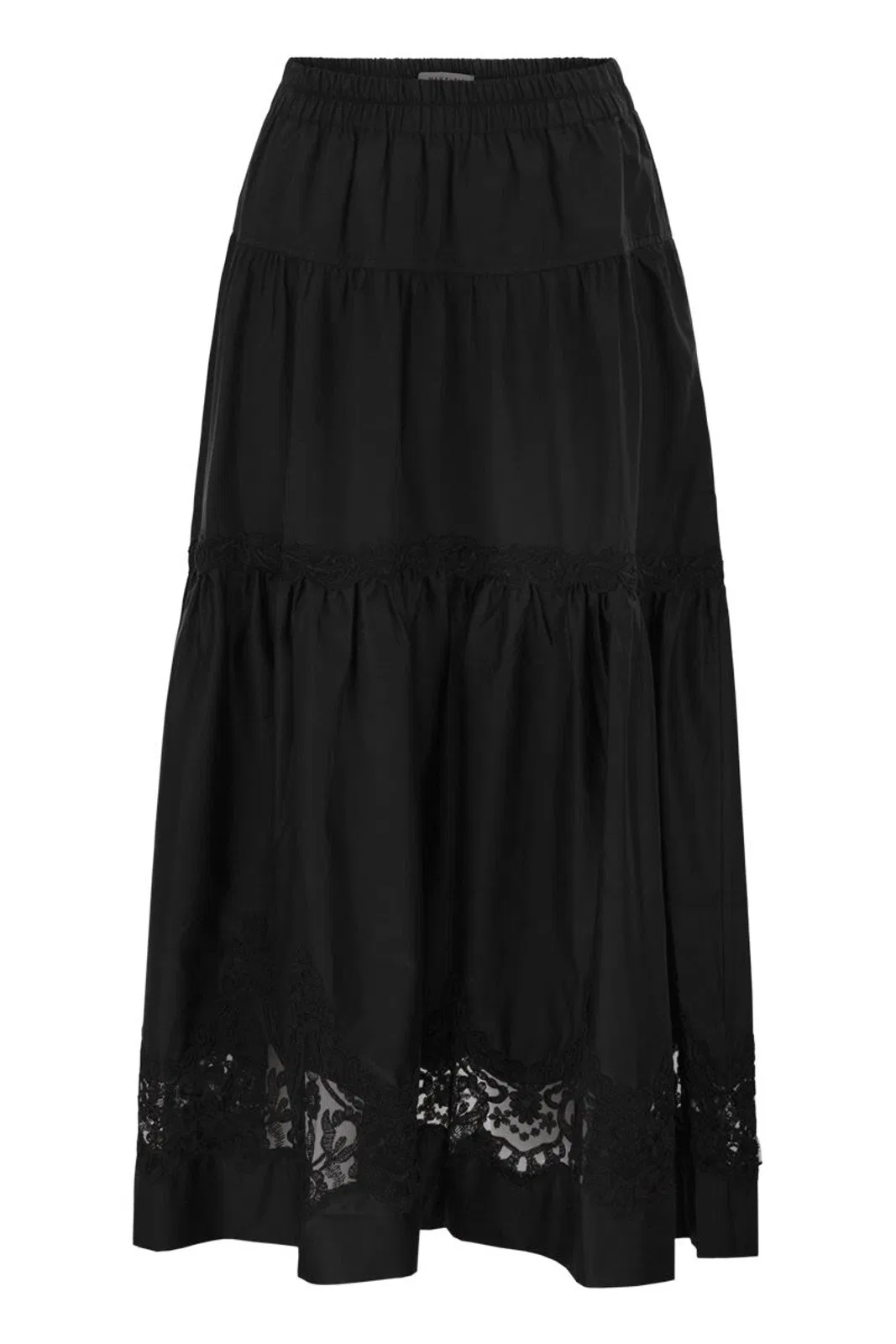Maurizio Mykonos Cotton And Rayon Midi Skirt With Embroid