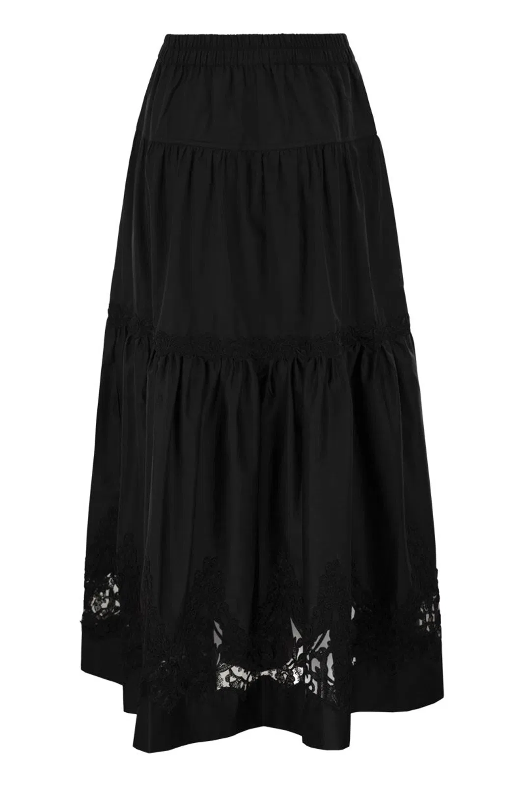 Maurizio Mykonos Cotton And Rayon Midi Skirt With Embroid