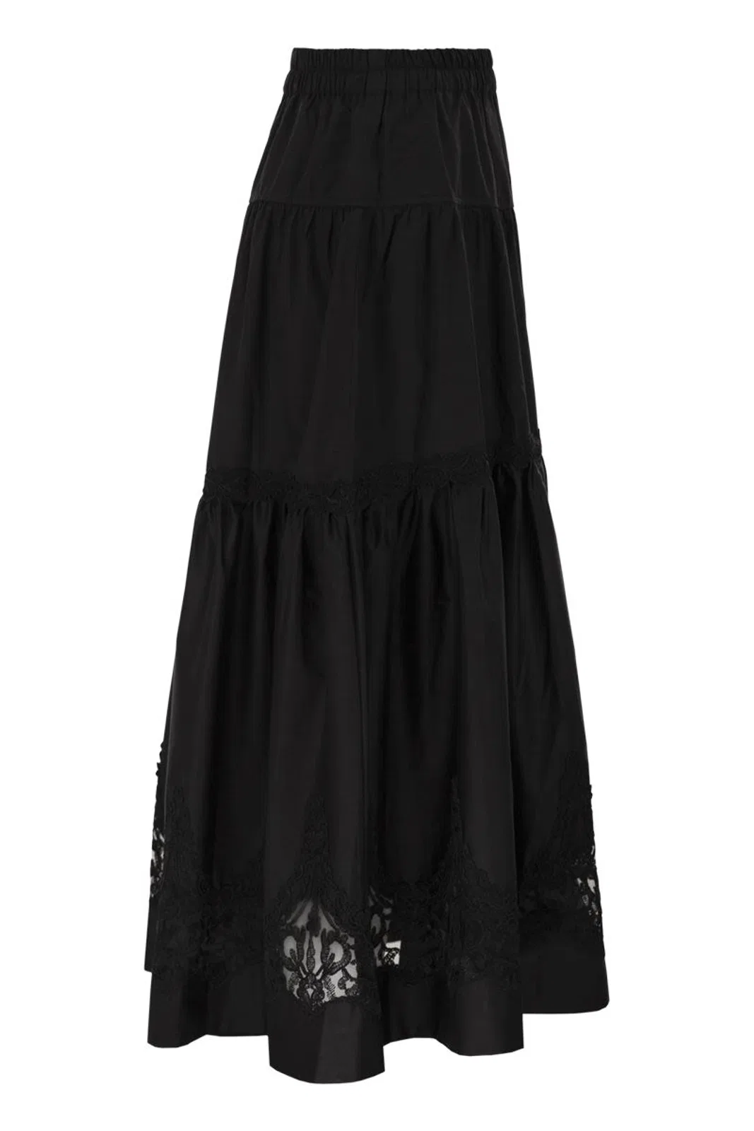 Maurizio Mykonos Cotton And Rayon Midi Skirt With Embroid