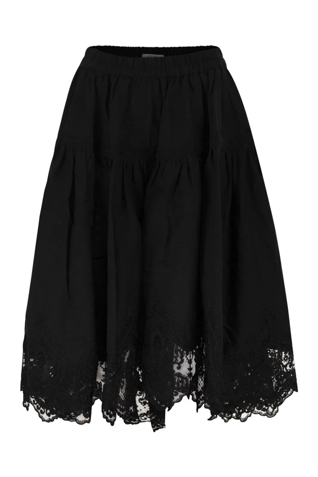 Maurizio Mykonos Linen And Rayon Midi Skirt With Embroide