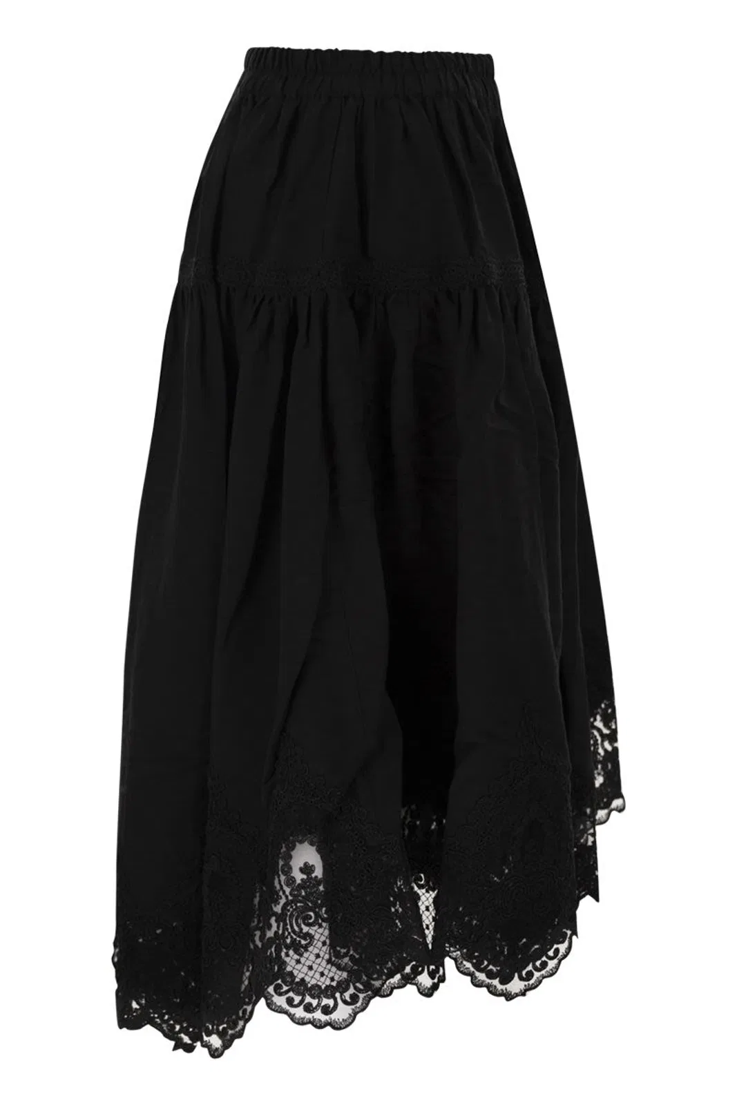 Maurizio Mykonos Linen And Rayon Midi Skirt With Embroide