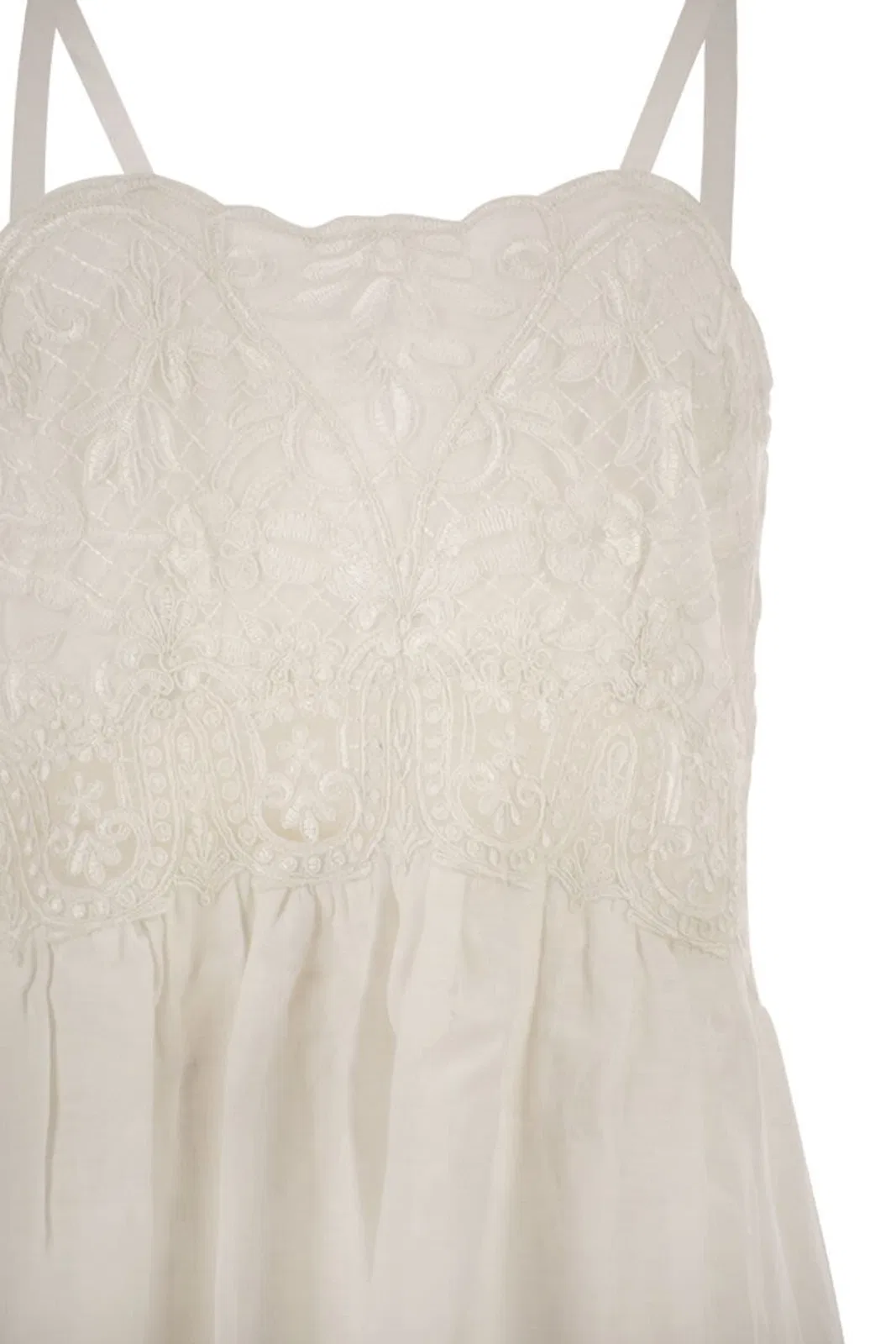 Maurizio Mykonos Long Linen Dress With Embroidered Bodice