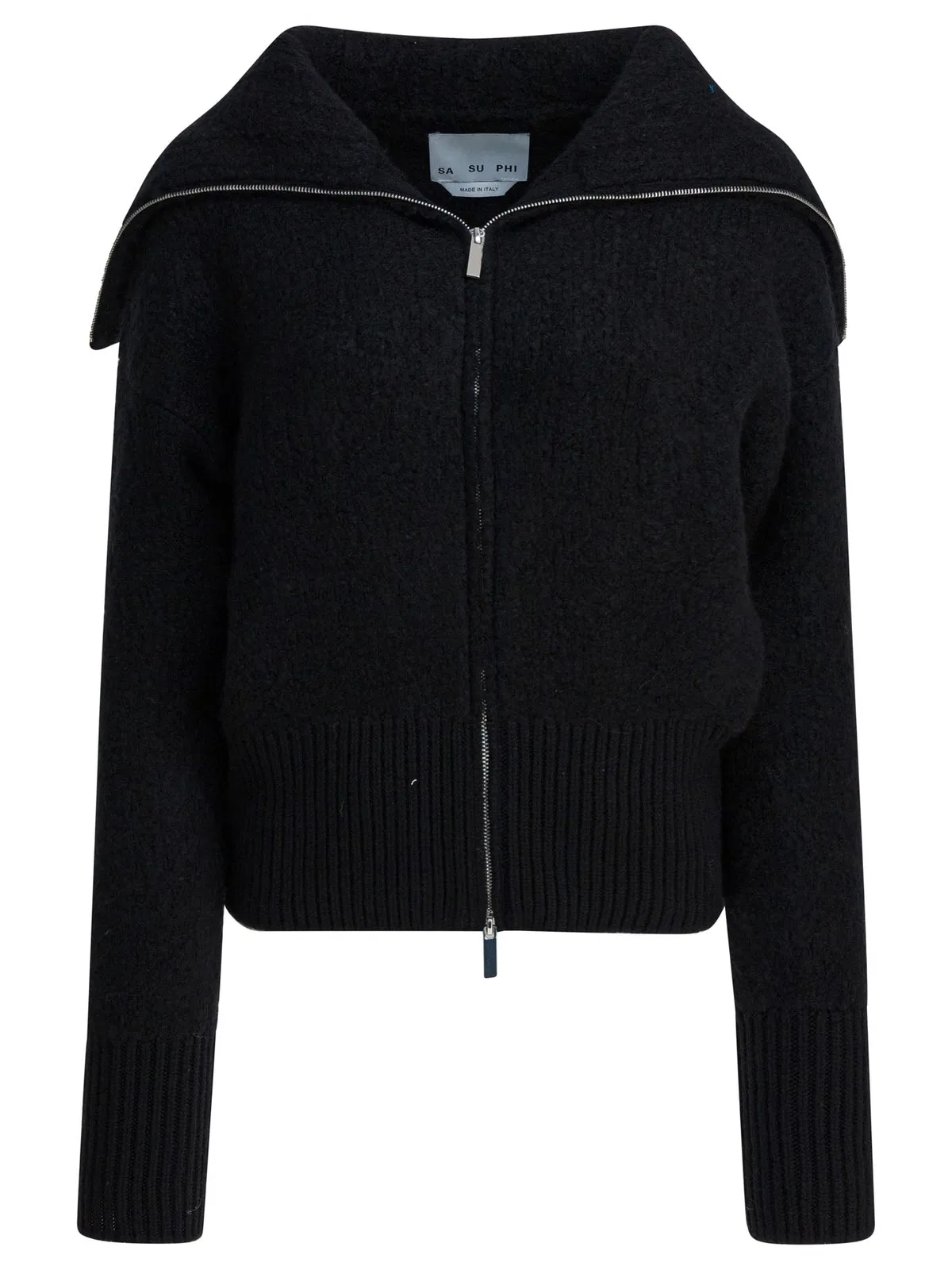 Sa Su Phi Black Cashmere Alpaca Coat