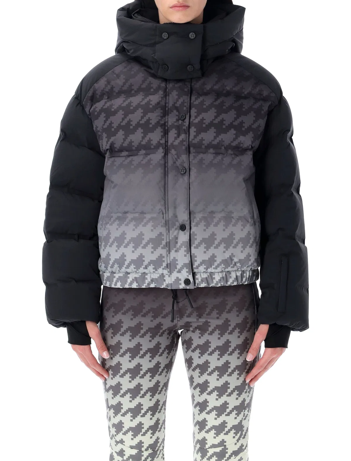 Perfect Moment Black Houndstooth Moment Technical Puffe