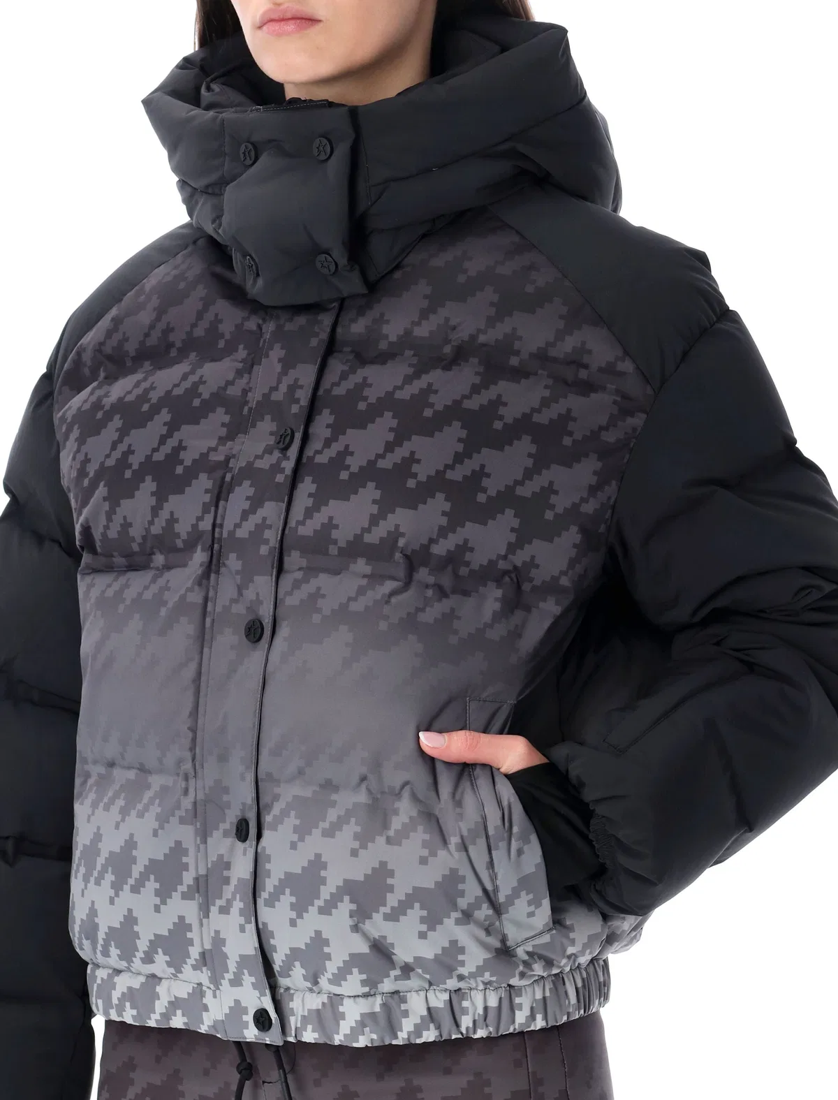 Perfect Moment Black Houndstooth Moment Technical Puffe