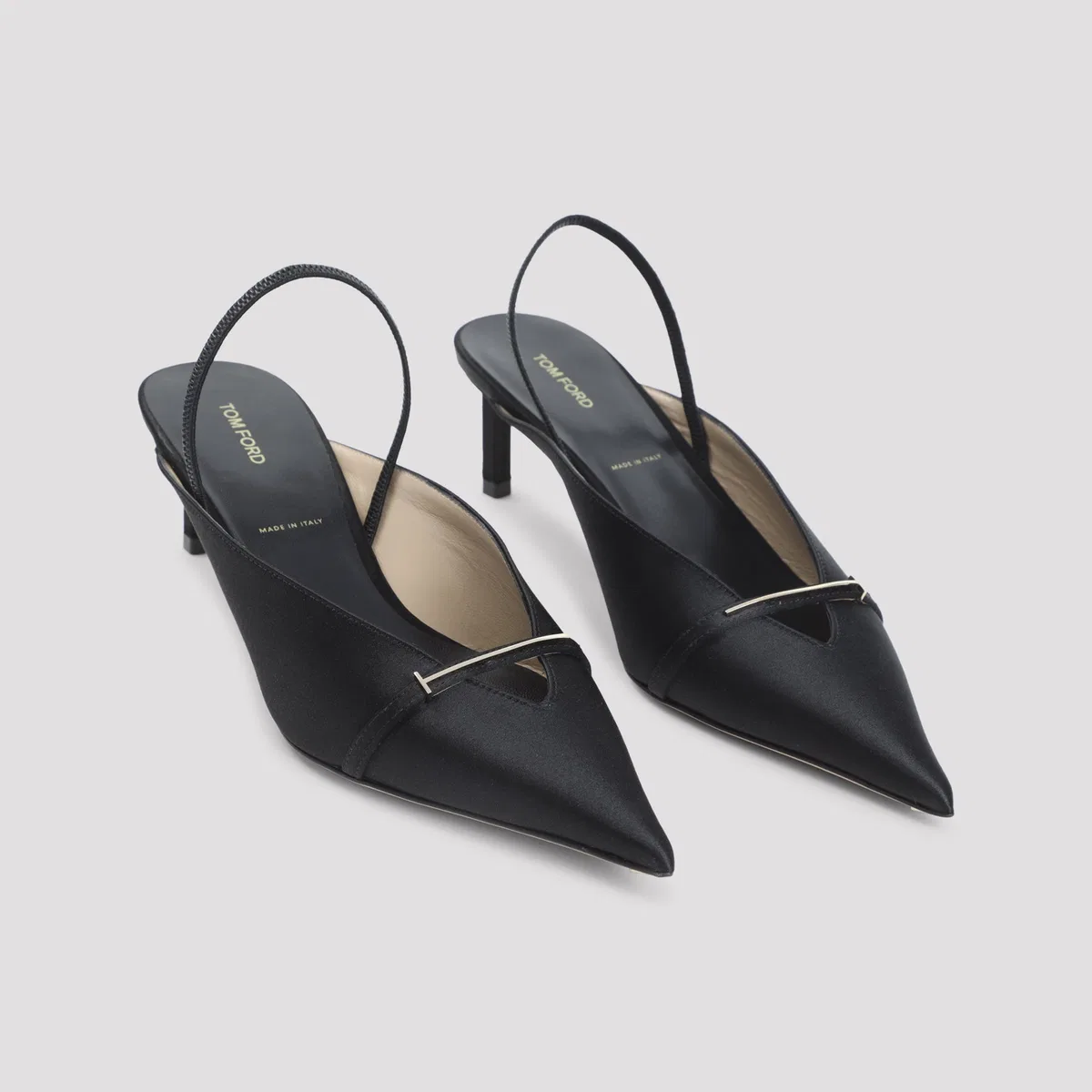 Tom Ford Black Satin Viscose Mules