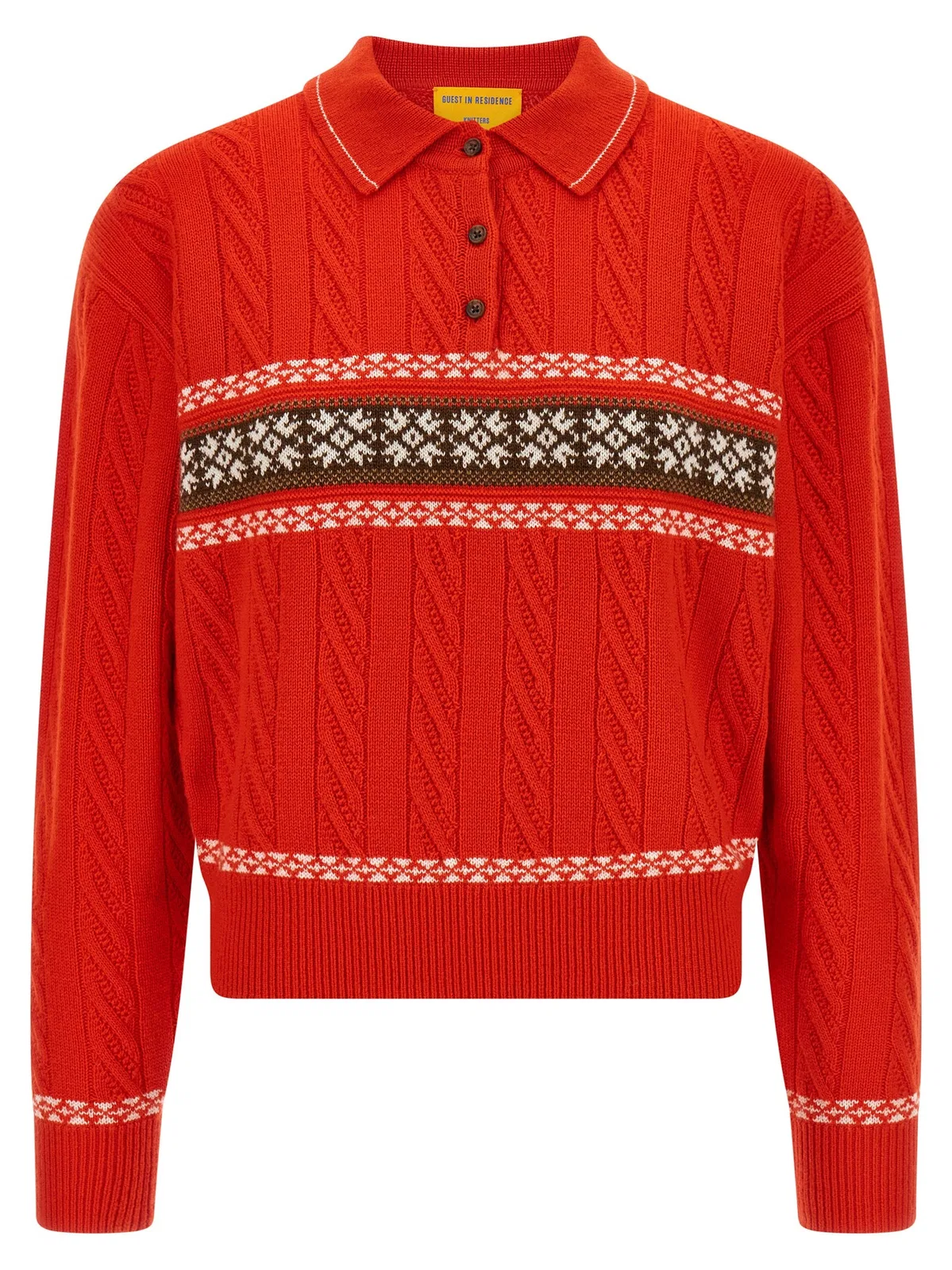 Guest In Residence 'Cable Collegiate Polo' Sweater