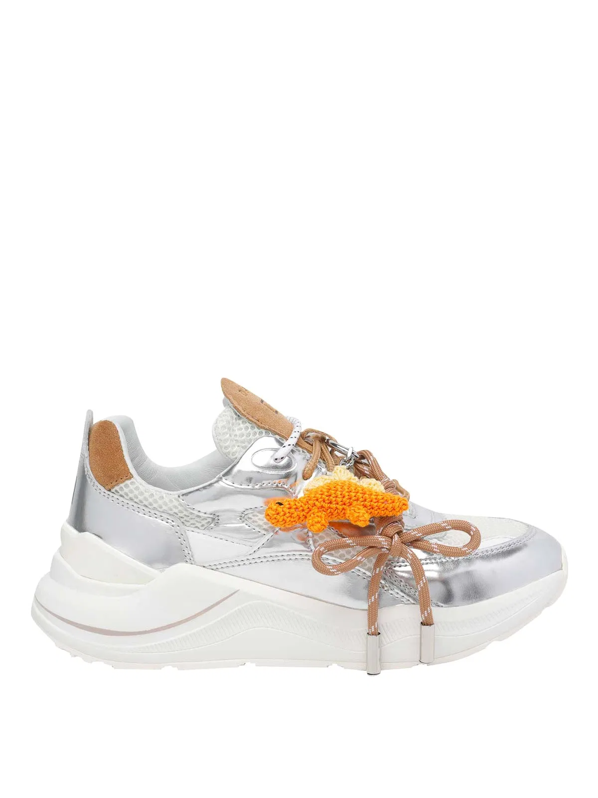 D.A.T.E Silver Fuga Linen Sneakers