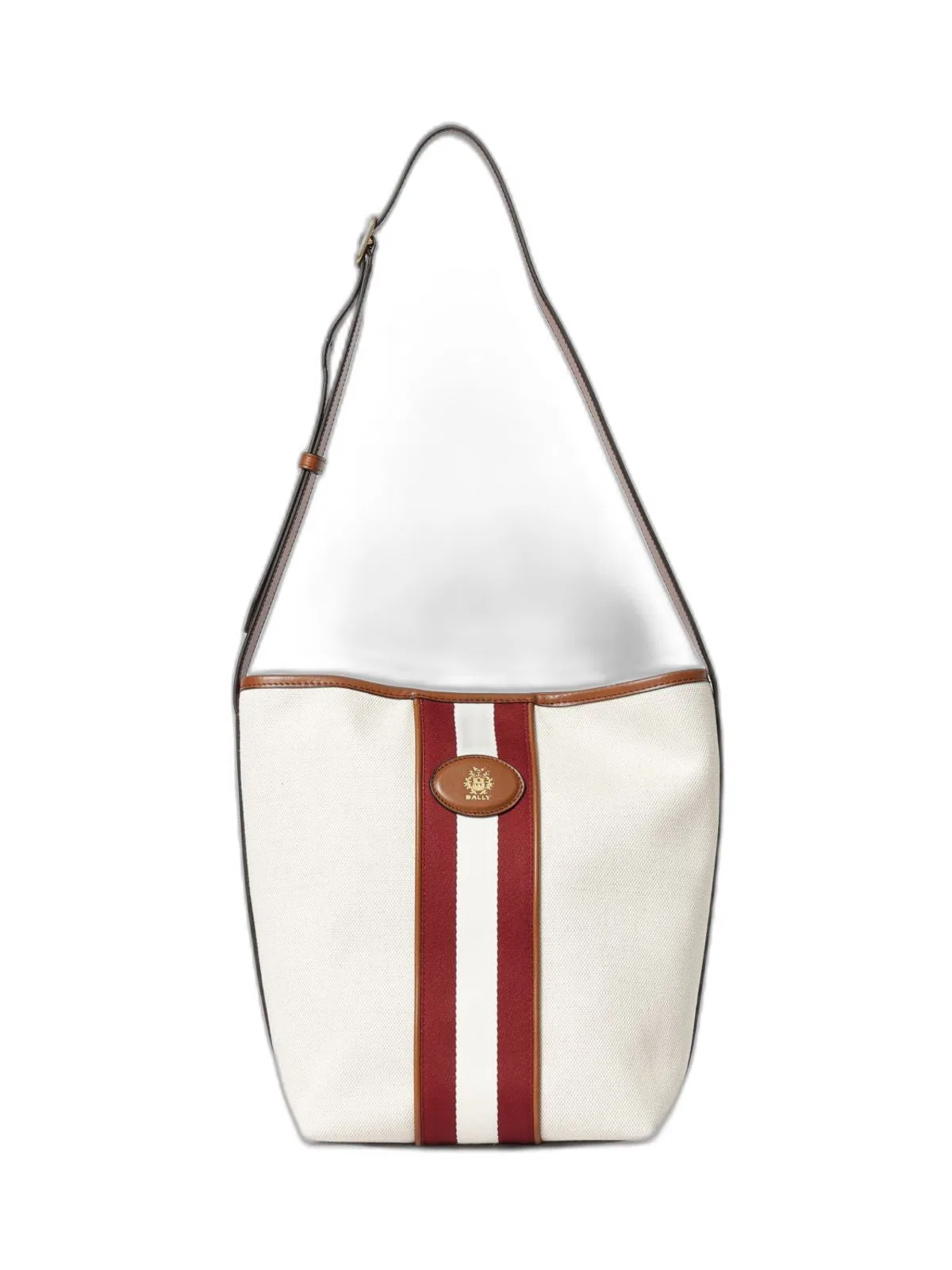 Bally Ivory Cotton Flax Linen Shoulder Bag