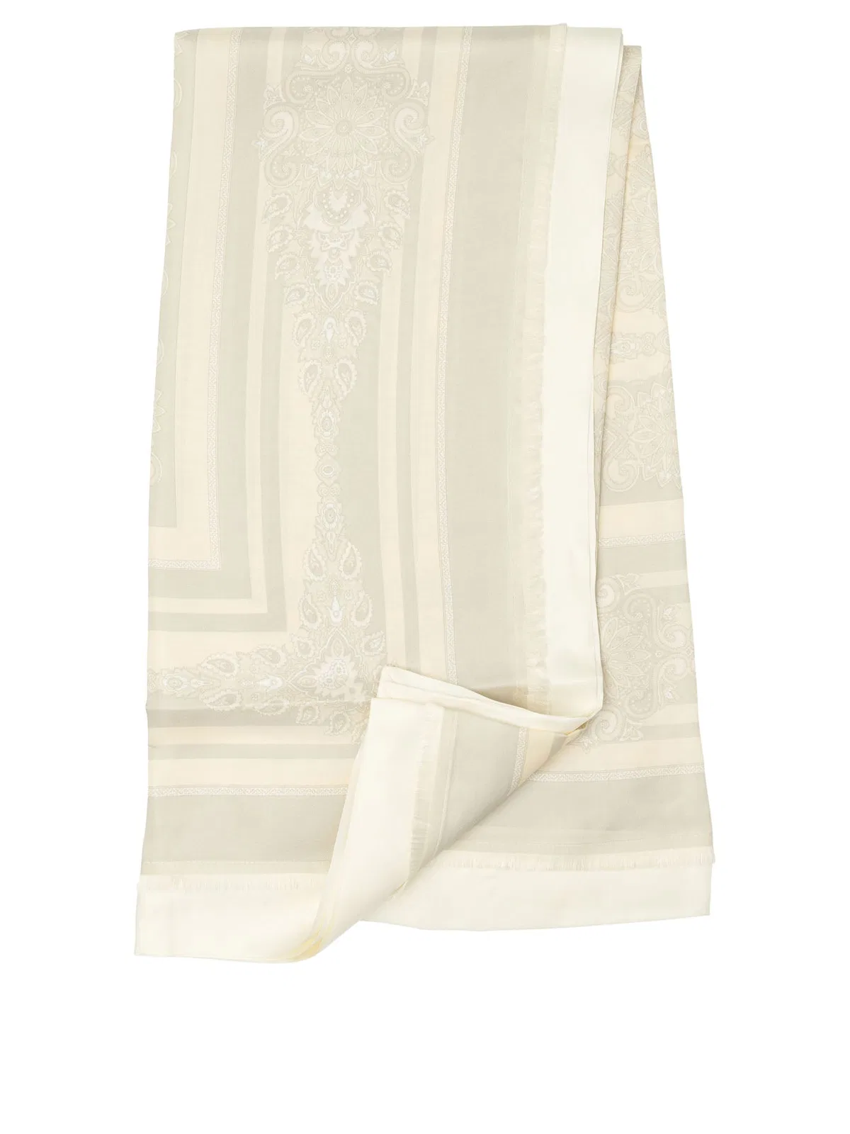 Etro White Silk Scarf