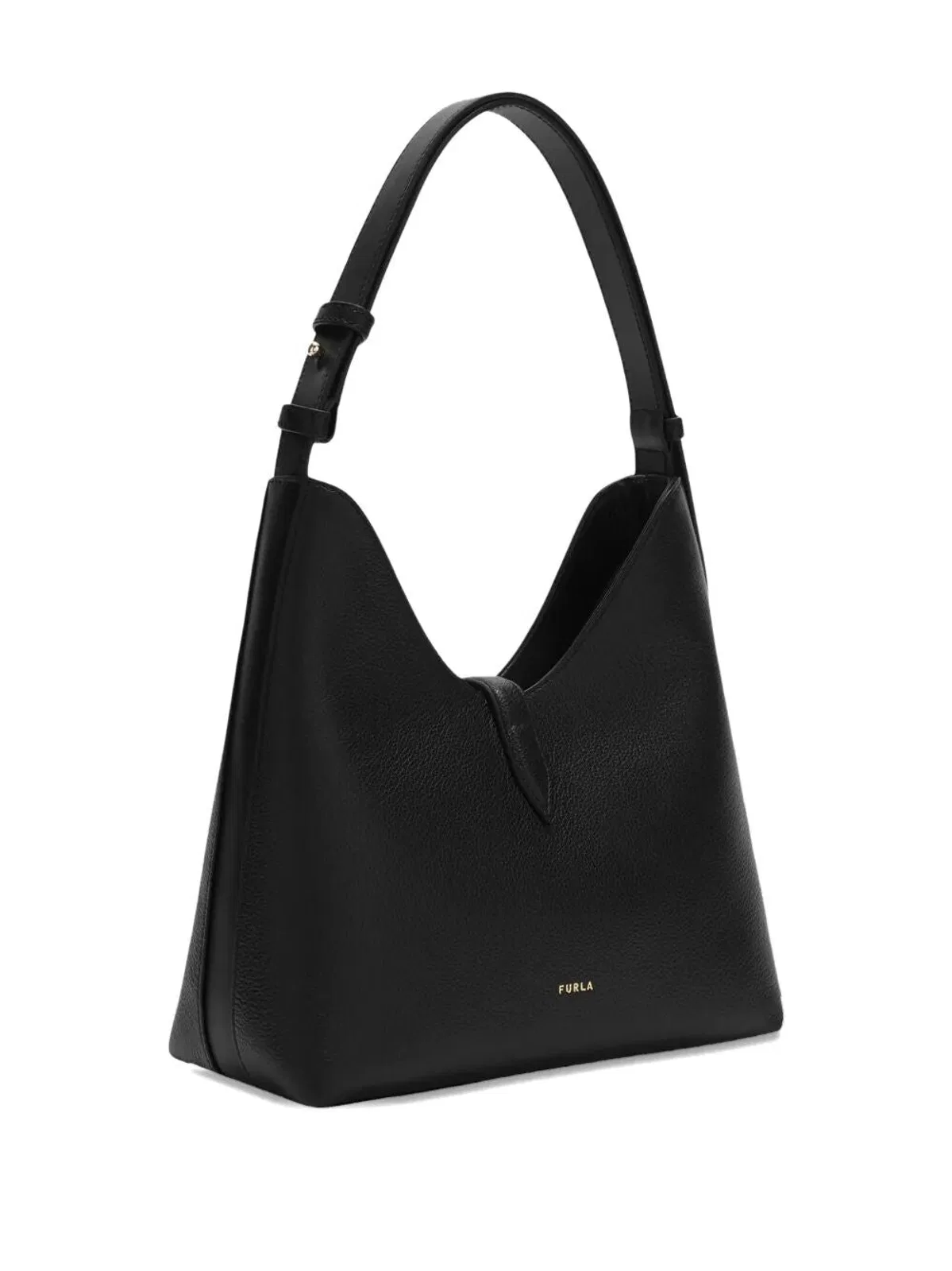 Furla Black Calfskin Leather Handbag