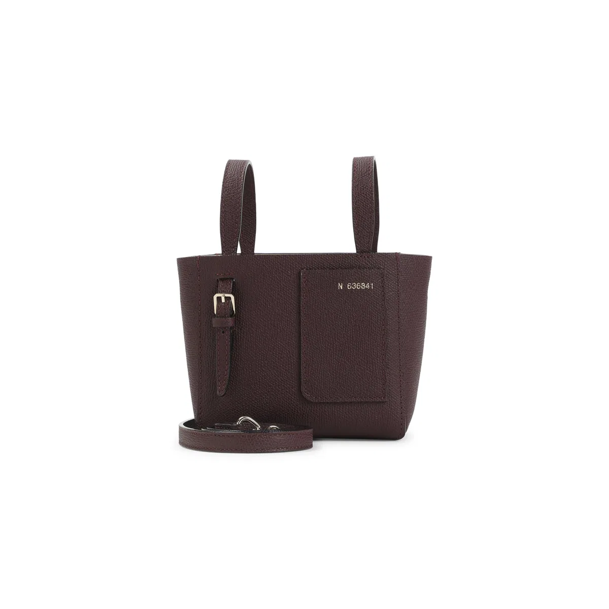 Valextra Dark Red Bucket Mini Calf Leather Should
