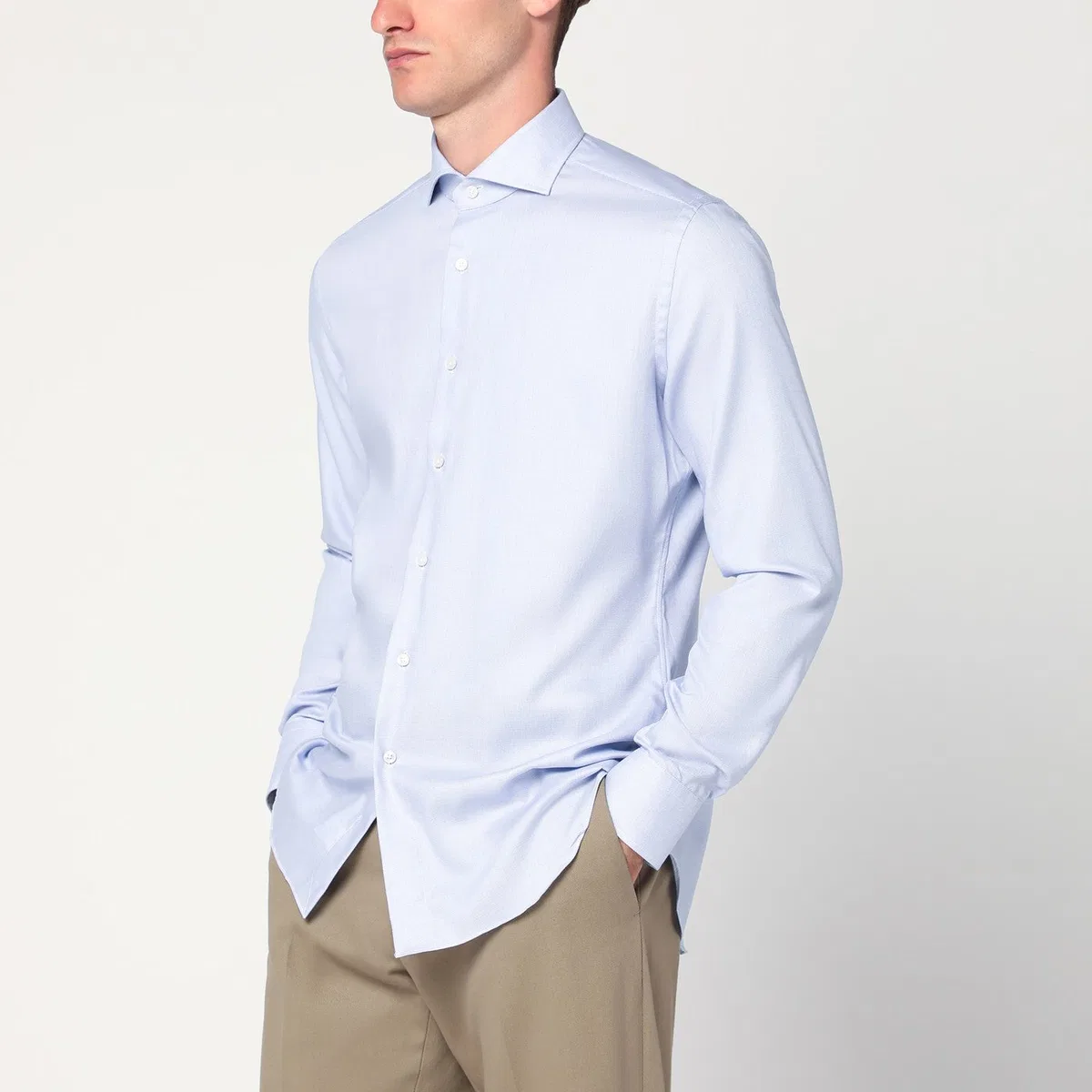Xacus Light Blue Travel Cotton Shirt