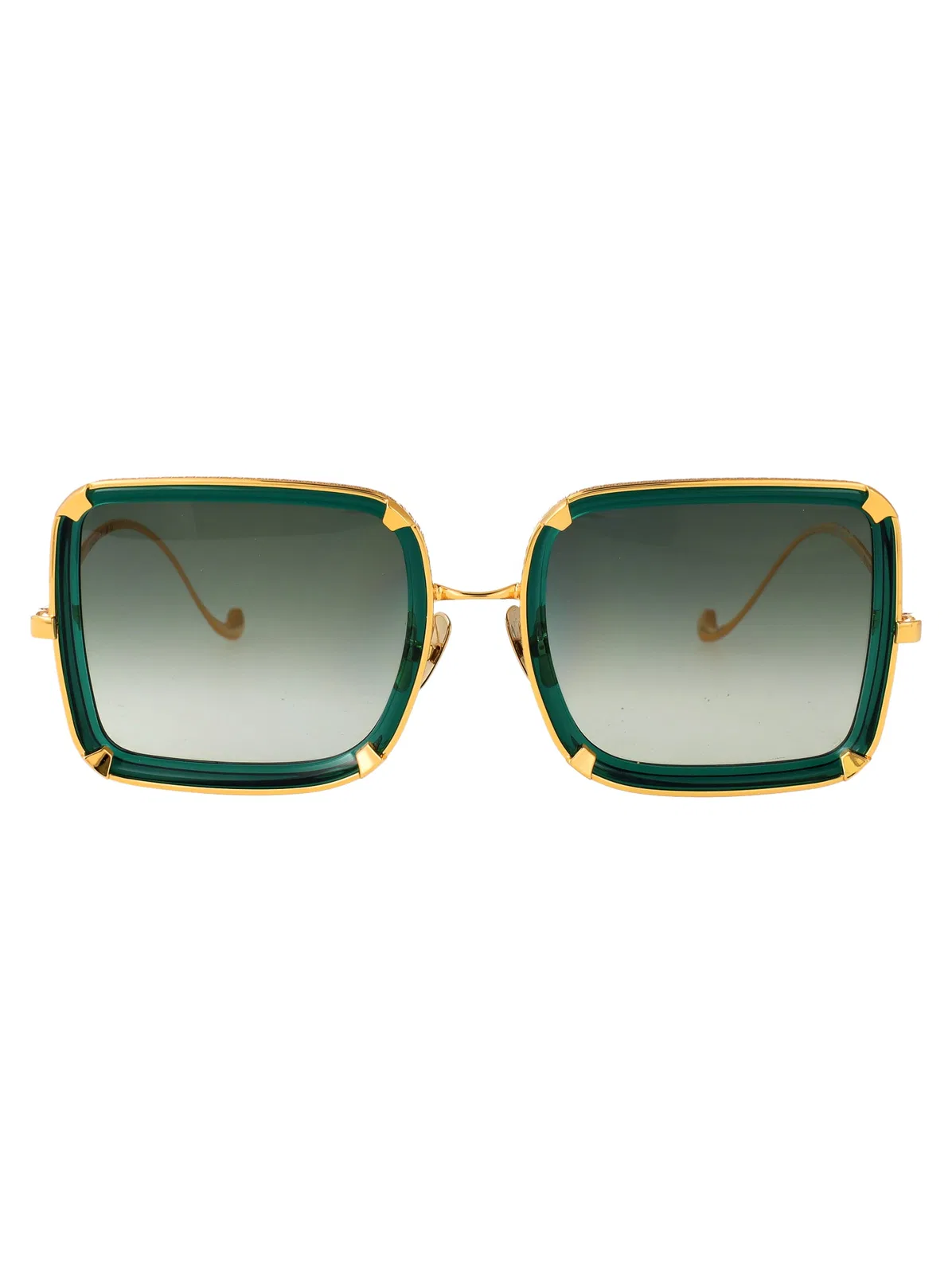 Anna Karin Karlsson Gold Emerald Acetate Sunglasses