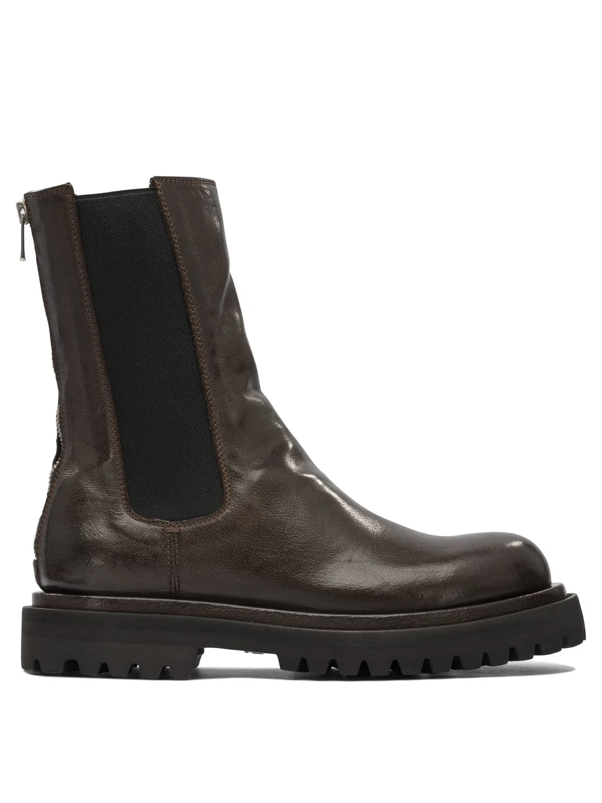 Officine Creative Brown Rubber Ankle Boots