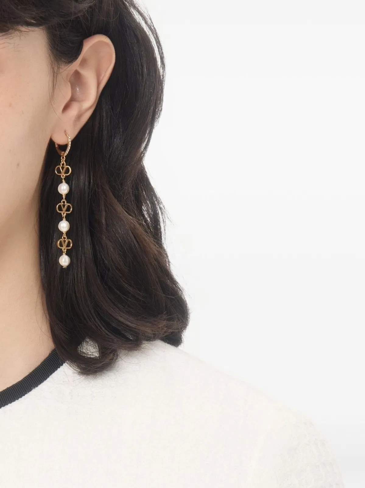 Valentino Garavani Vlogo Signature Pearl Earrings