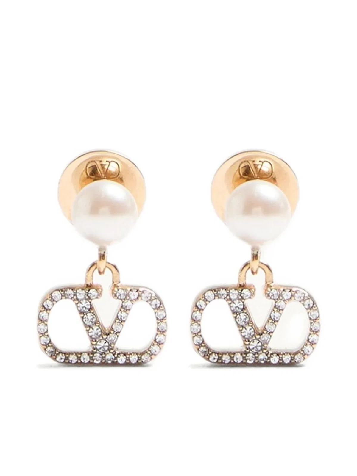 Valentino Garavani Vlogo Signature Strass Pearl Earrings