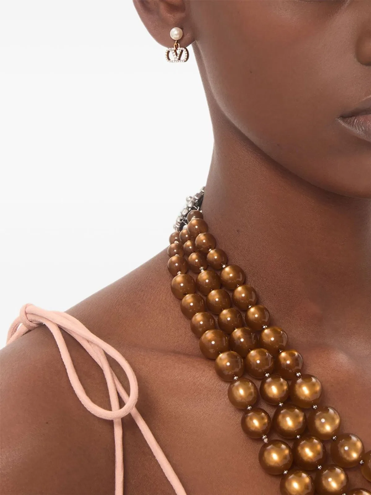 Valentino Garavani Vlogo Signature Strass Pearl Earrings