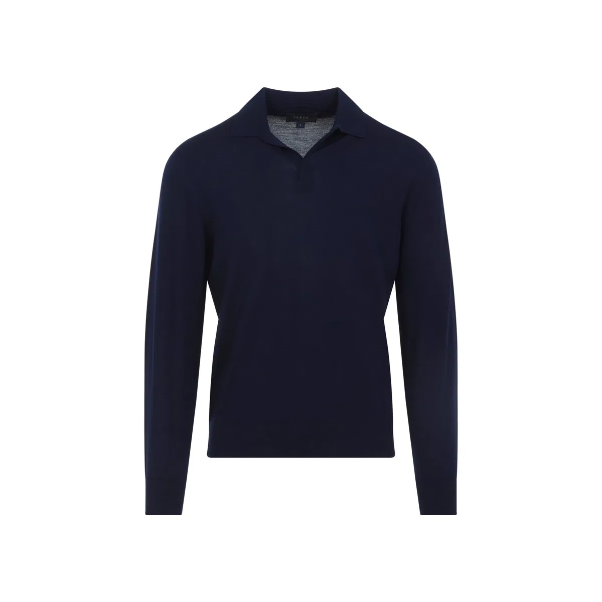 Sease Navy Blue Ultra Fine Virgin Wool Polo