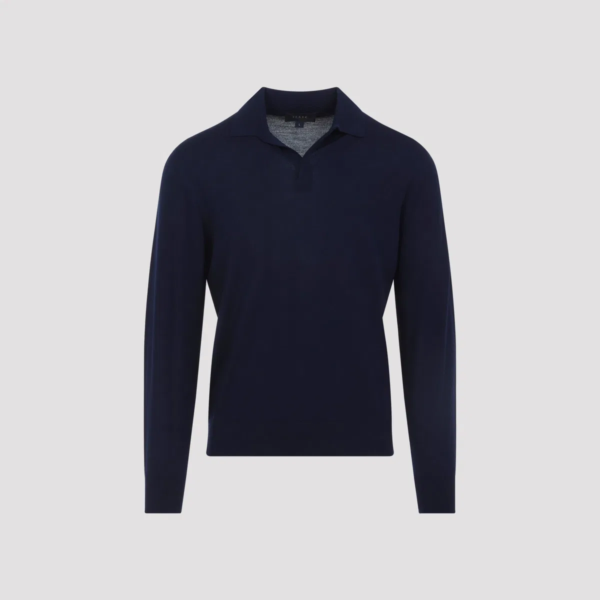 Sease Navy Blue Ultra Fine Virgin Wool Polo
