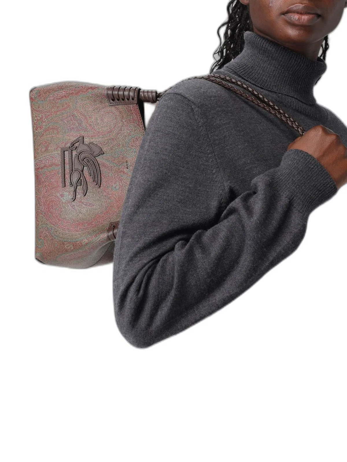 Etro Libra S Brown Basket Bag Amebas Logo