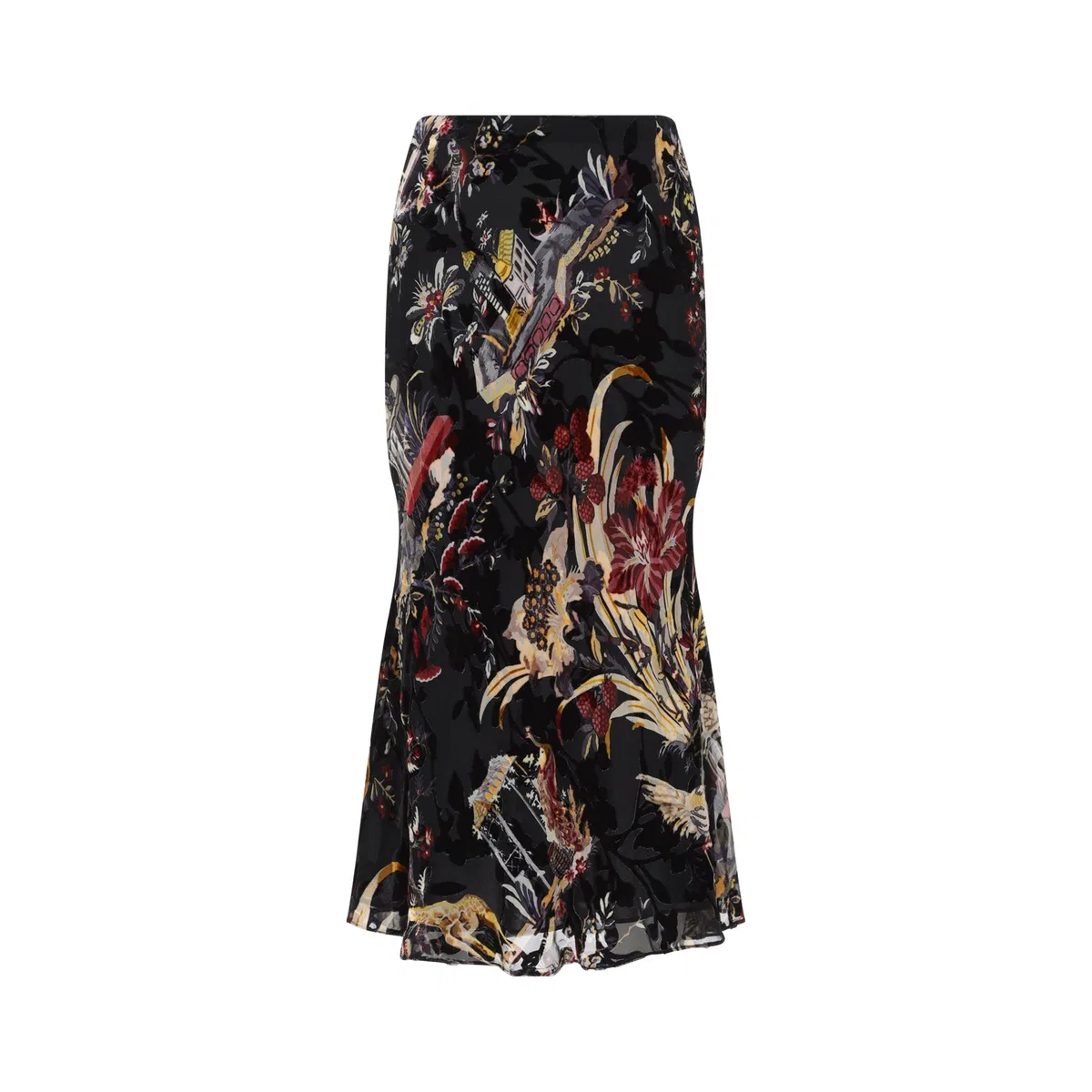 Etro Multicolor Black Midi Skirt