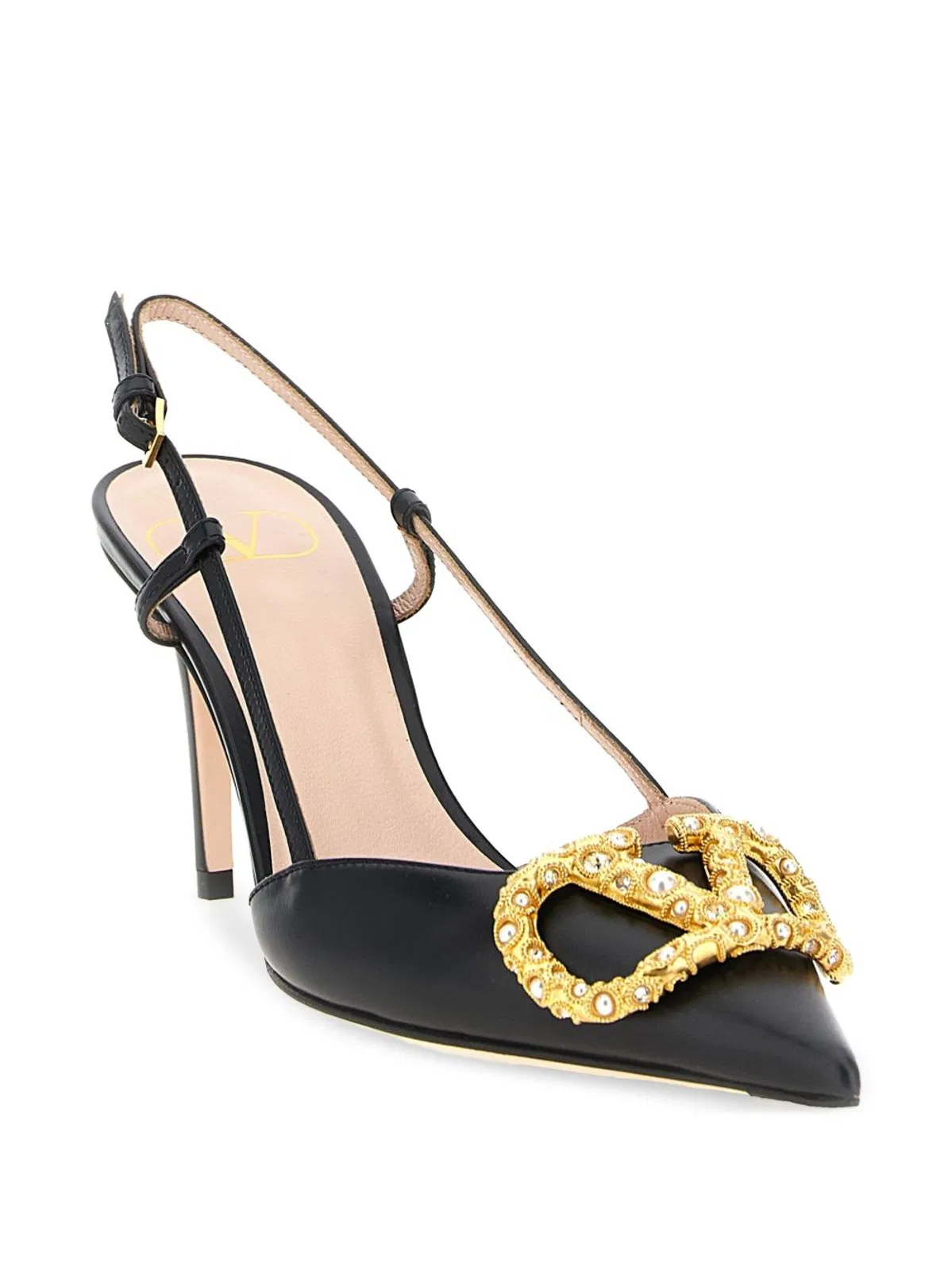 Valentino Garavani Vlogo Signature Leather Slingback Pumps